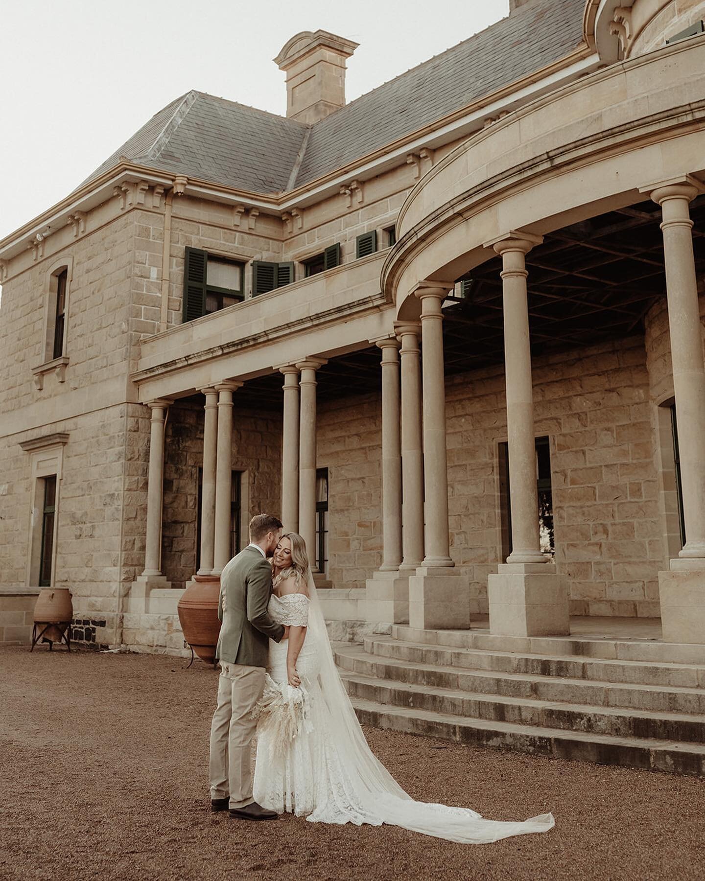 Ashley and Jamie.

Venue: @jimbourhouse 
Videography: @meadowlanevisuals 
Florals: @beach_to_bloom 
Hair: @vanillaandwood_hair 
MUA: @chantalhartmua 
Dress: @grace_loves_lace 
Celebrant: @lauraryancelebrant