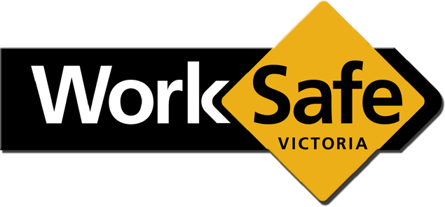 WorkSafe Victoria safety logo with black and yellow design.