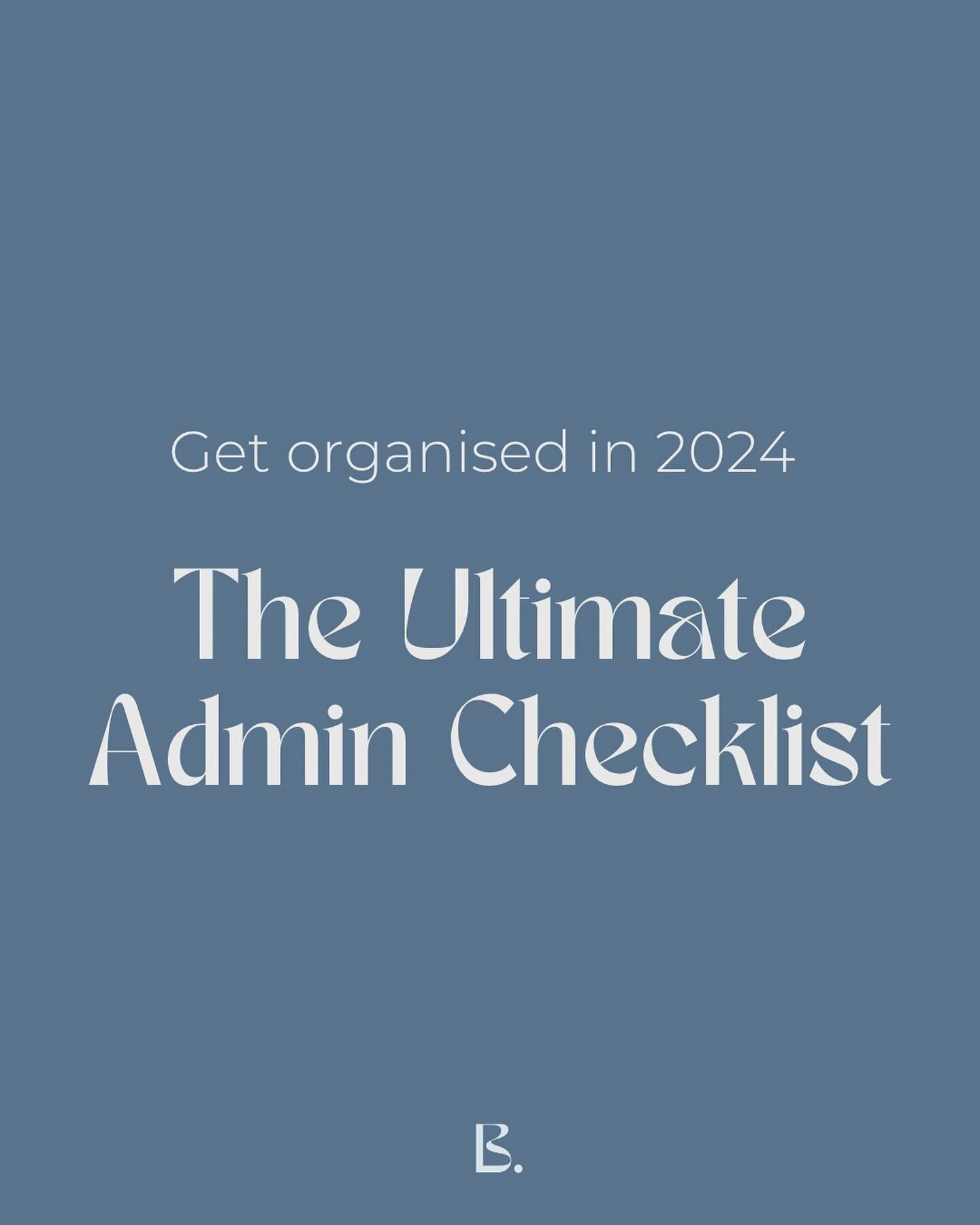 Get organised it 2024 with this ULTIMATE ADMIN CHECKLIST! 

Are you getting to the end of the week and realising you still haven&rsquo;t completed any of the admin tasks within your own business? Save this post and set yourself time this week to impl
