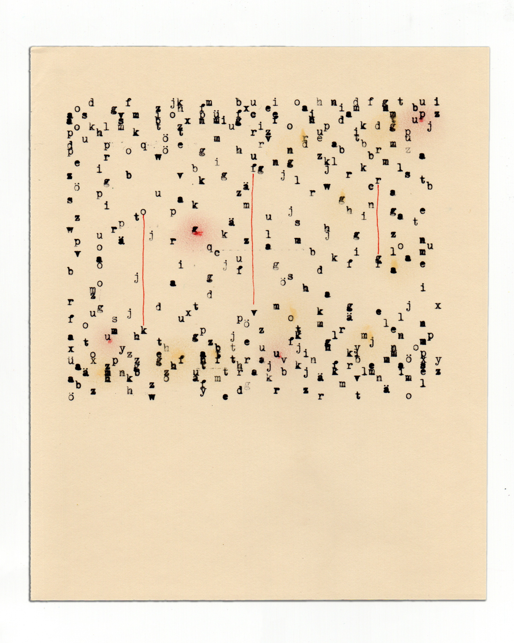o.T. Tusche, Kreide, Schreibmaschine, 2025