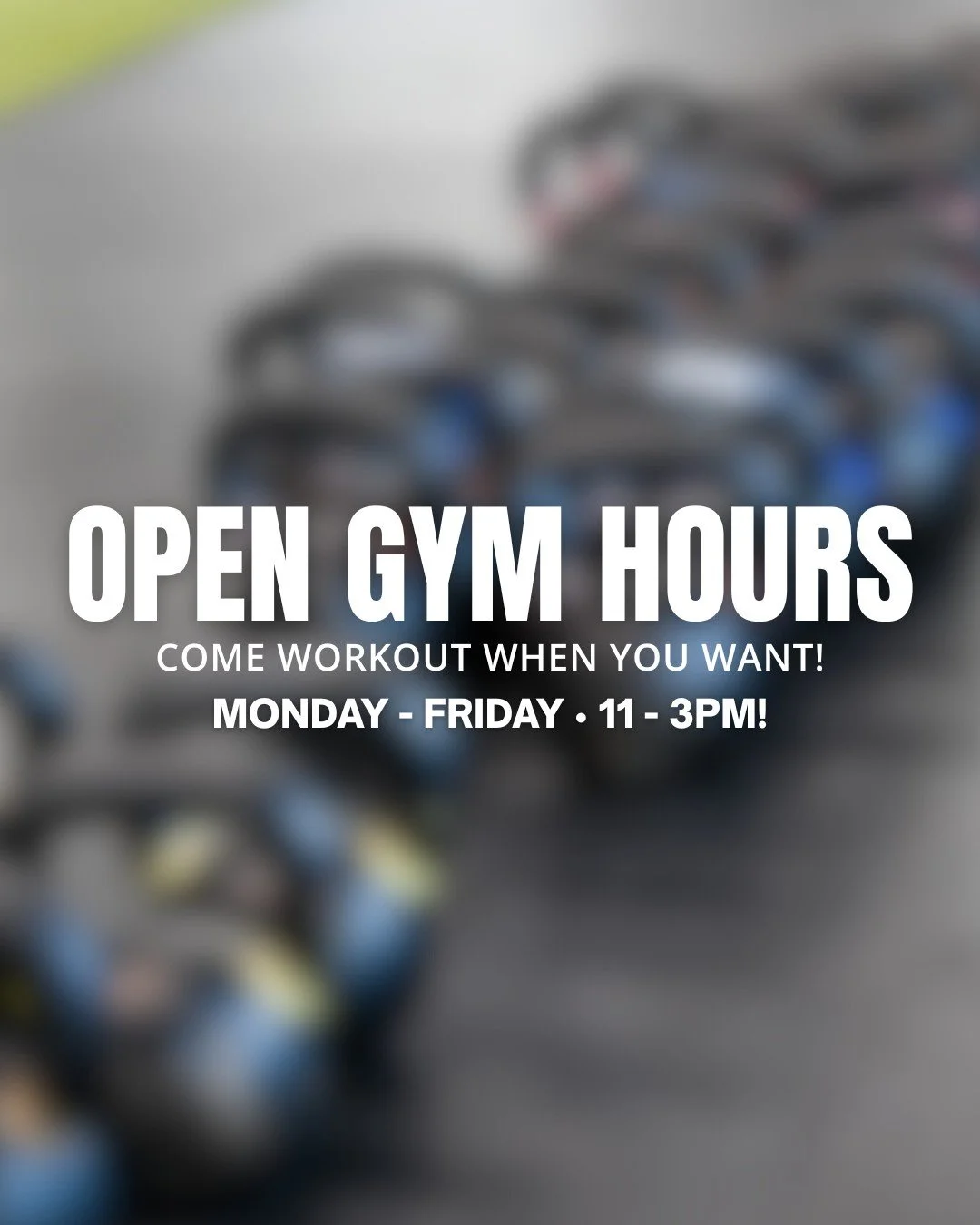 Looking for more time at SOBO? 

Open Gym is the perfect window to move at your own pace and get some space to reset.

Monday&ndash;Friday: 11 AM &ndash; 3 PM 
(Times vary based on coach schedules)

The space is yours.
👉 Reserve your spot and get af