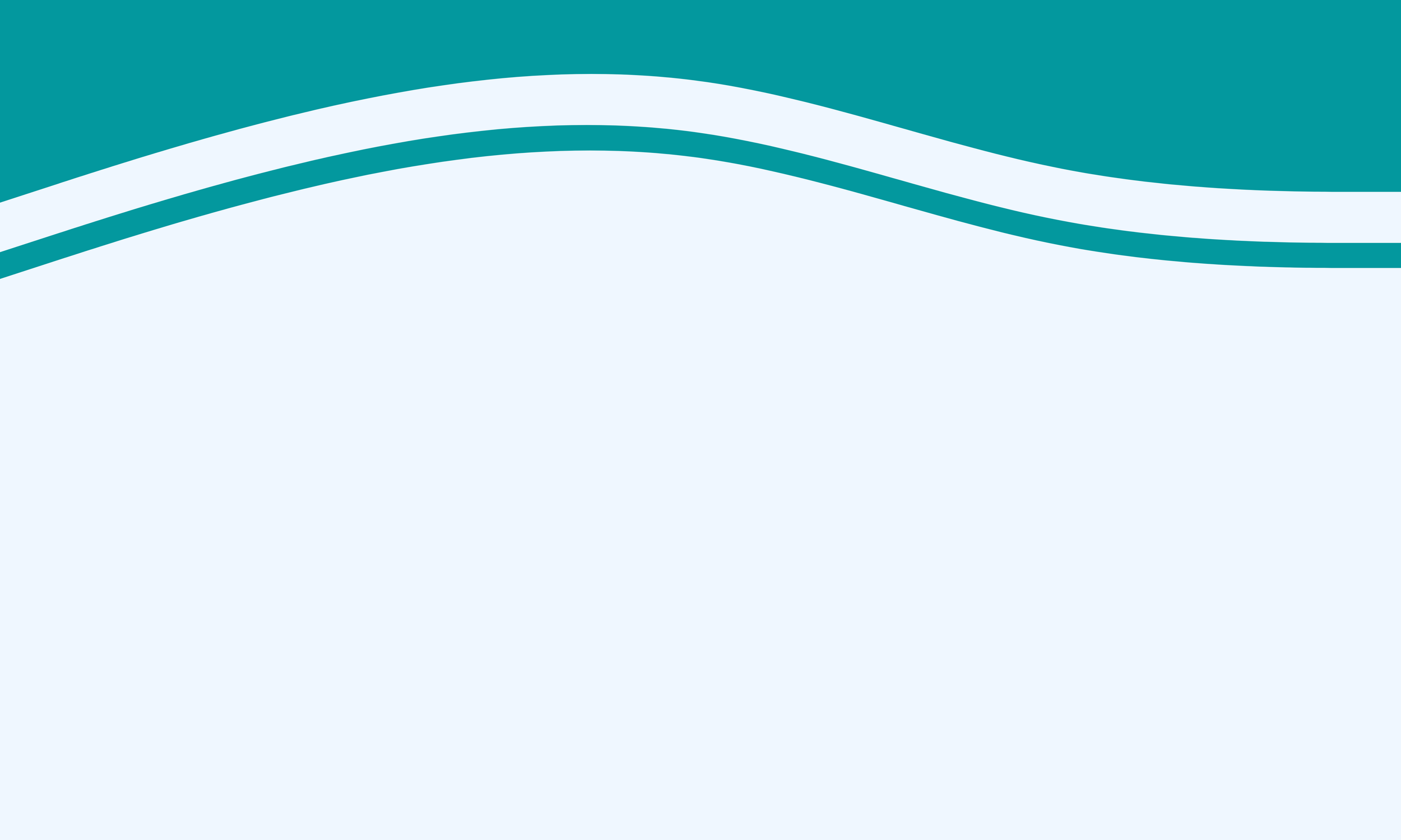Abstract background with teal and light blue color scheme, featuring wavy lines at the top.