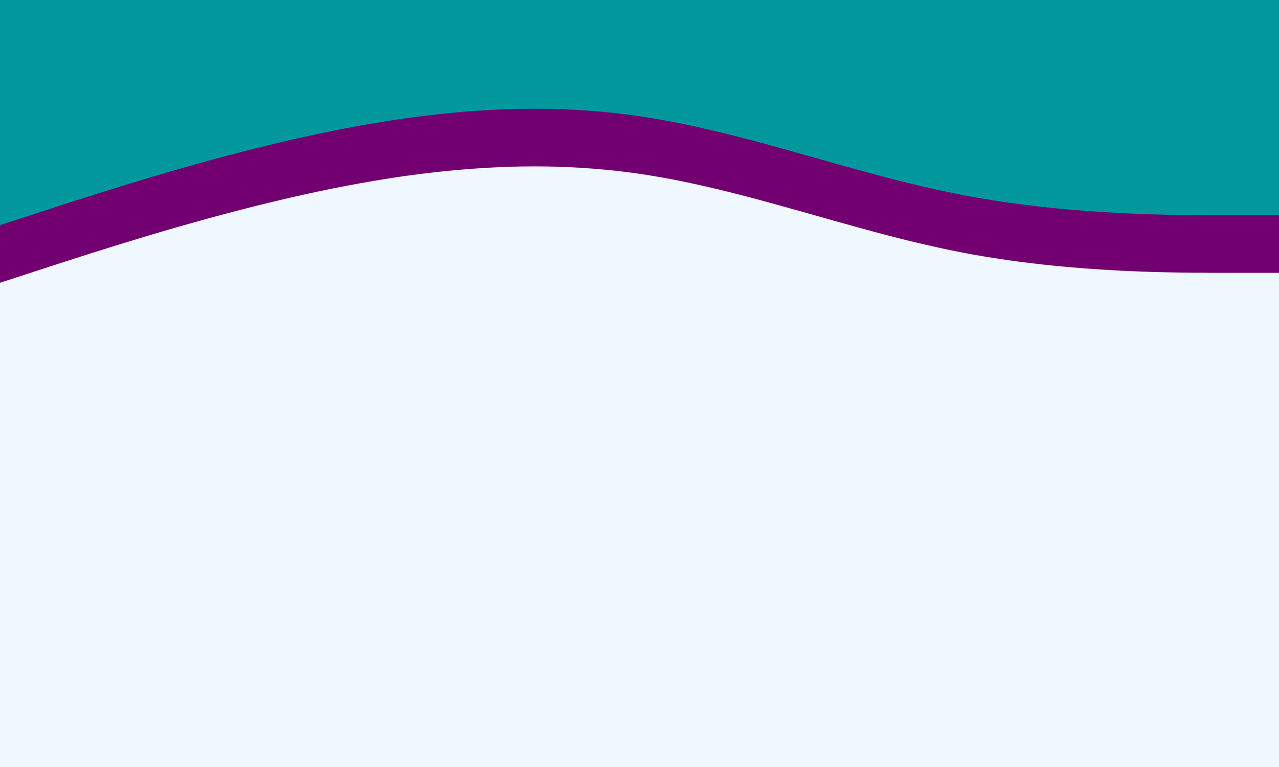 Abstract design with teal background, purple wavy line, and light blue lower section.