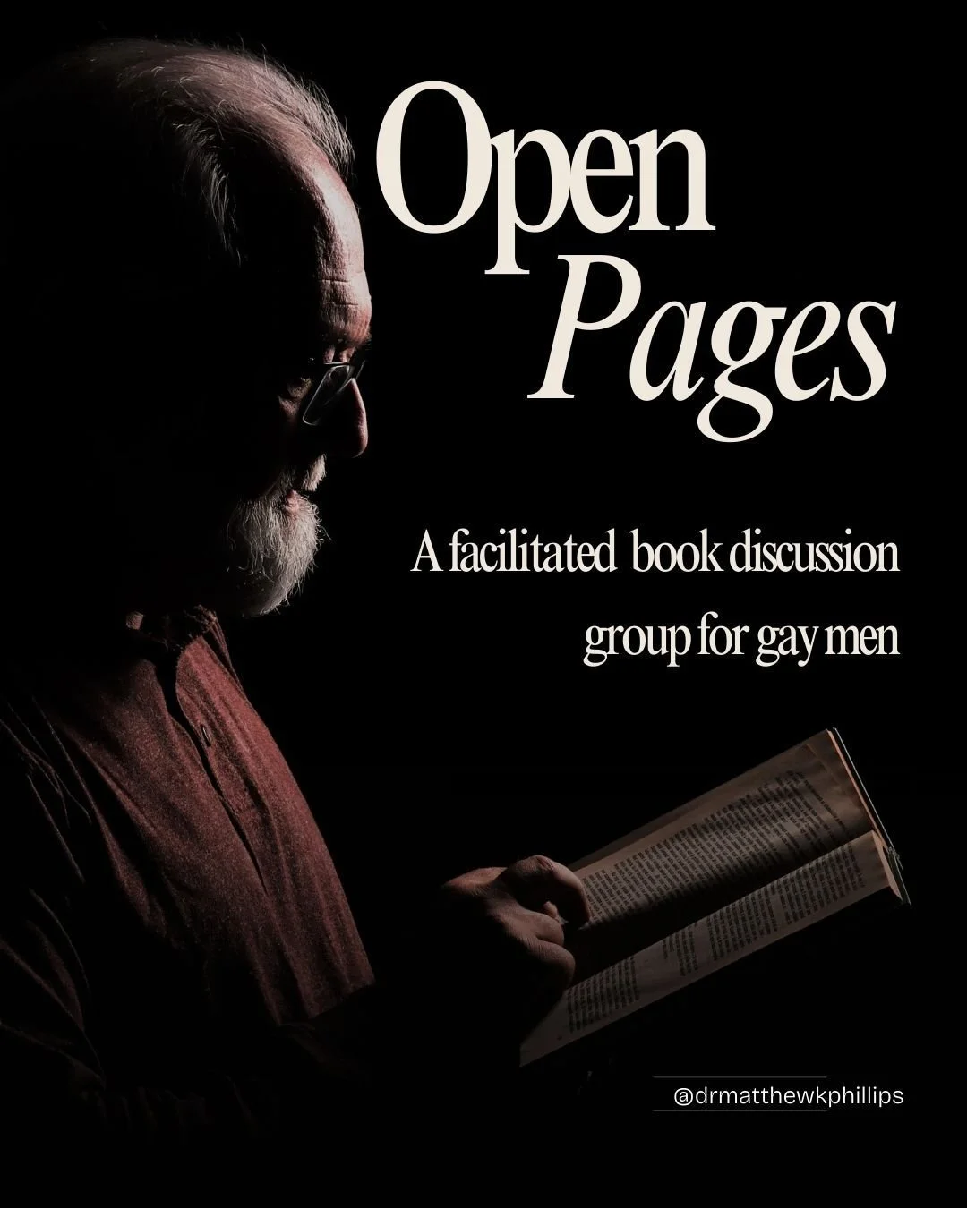 A monthly, therapist-facilitated book club for gay men who want deeper conversations&mdash;about sex, relationships, identity, and the stories that shape us.

This isn&rsquo;t about rushing through chapters or having the &ldquo;right&rdquo; take. It&