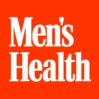 Text "Ment's Health" in white on a red background