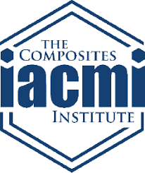 Logo of The Composites Institute at IACMI with blue hexagonal border and text.