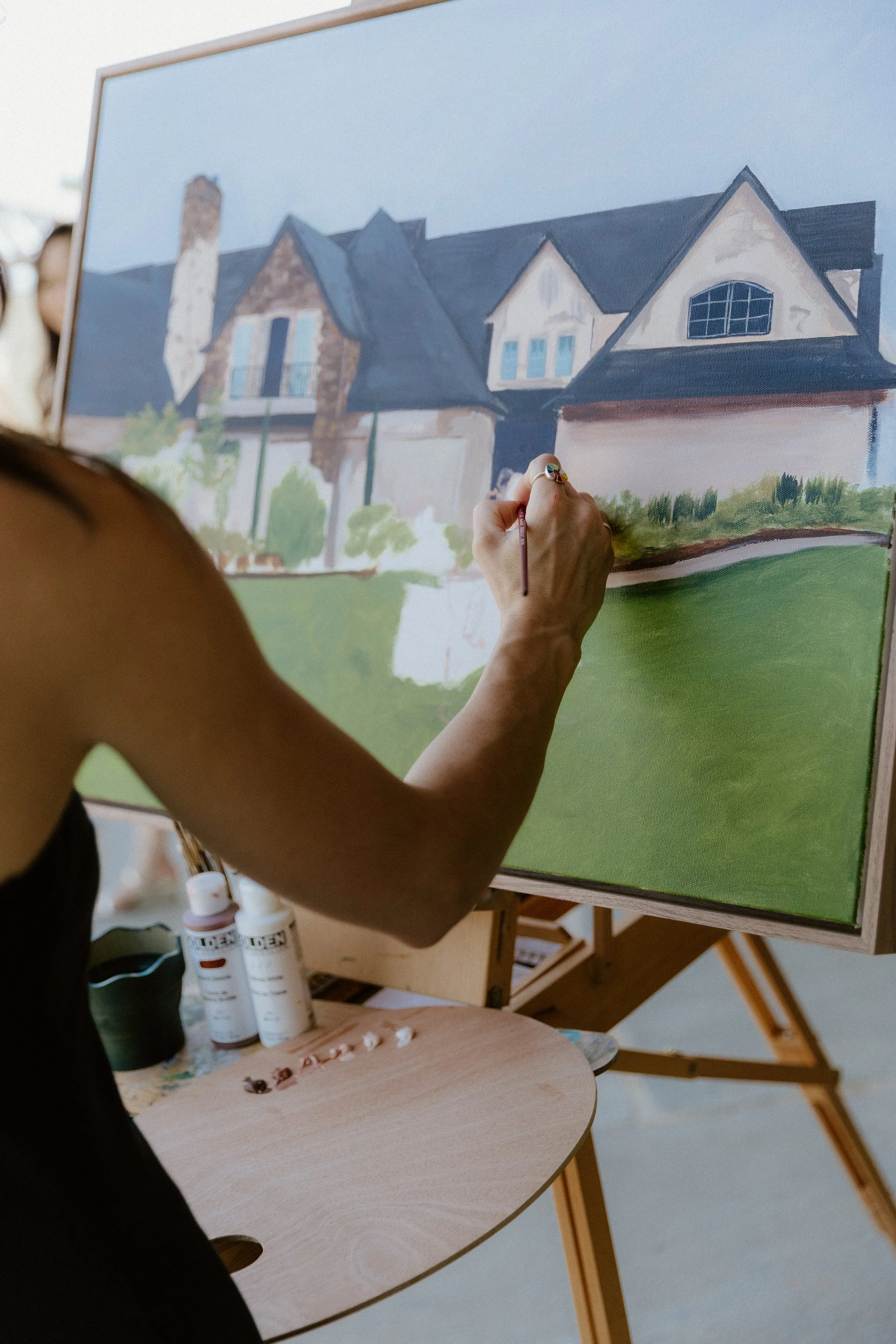 live painter in Oregon artsy adventurist bend Oregon live wedding painter
