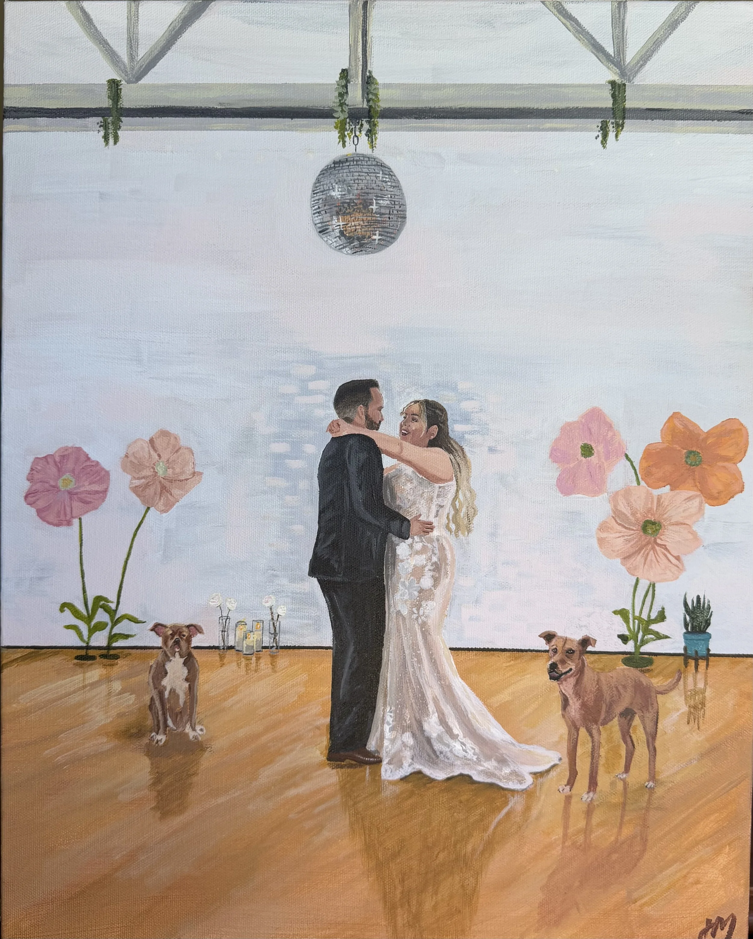 live wedding painting in Portland Oregon 