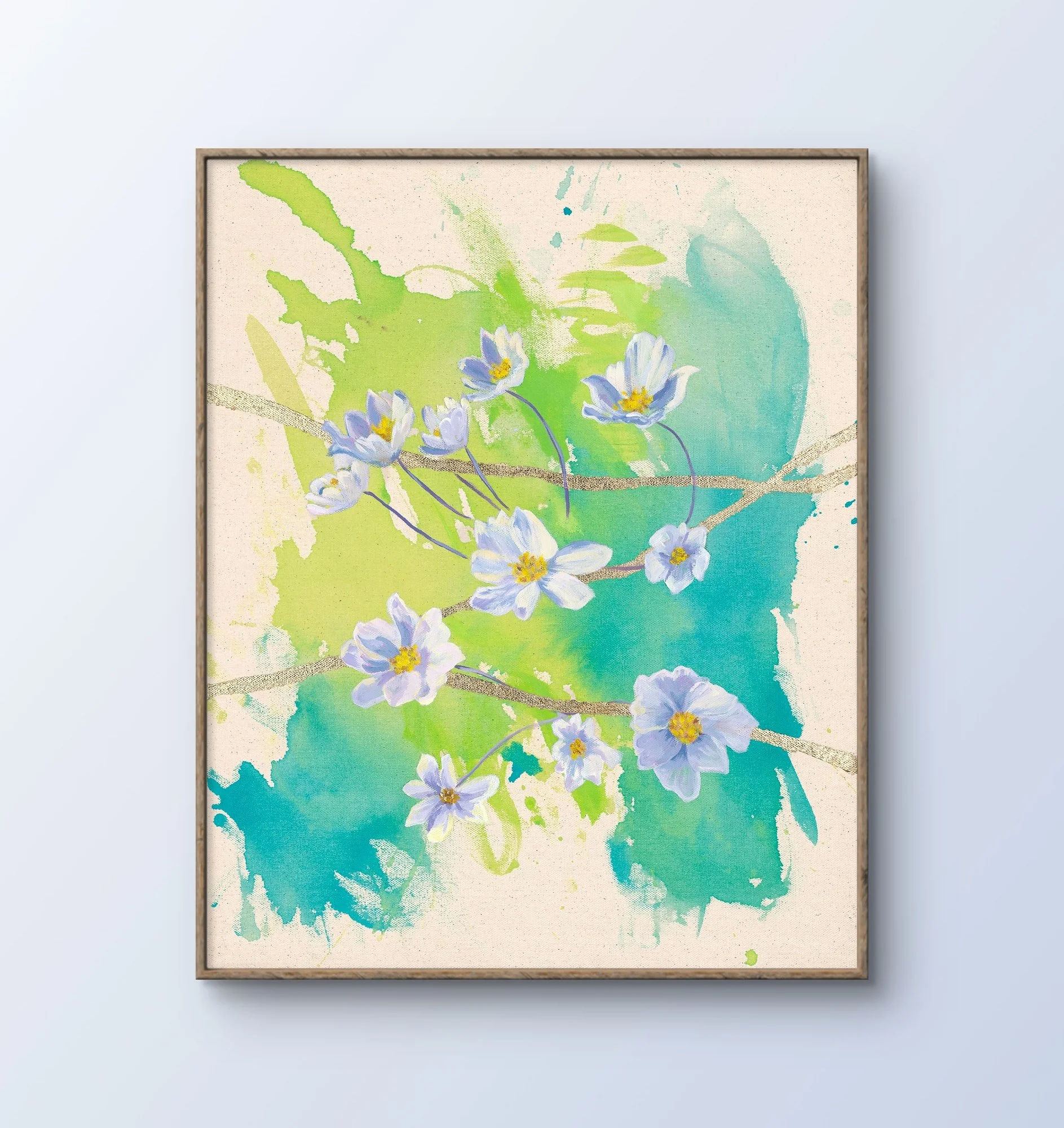 Dreamy Mountain Flowers Original 16"x20"