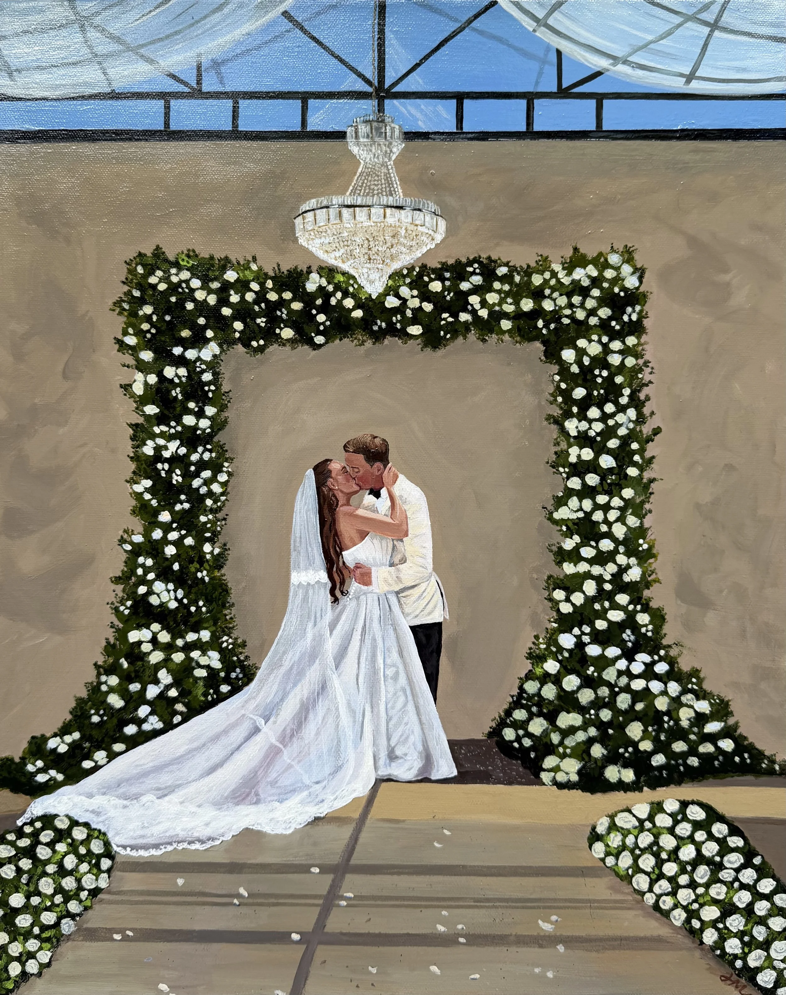 Live wedding painting at chateau de lis in Oregon city Oregon live wedding painting in Portland Oregon