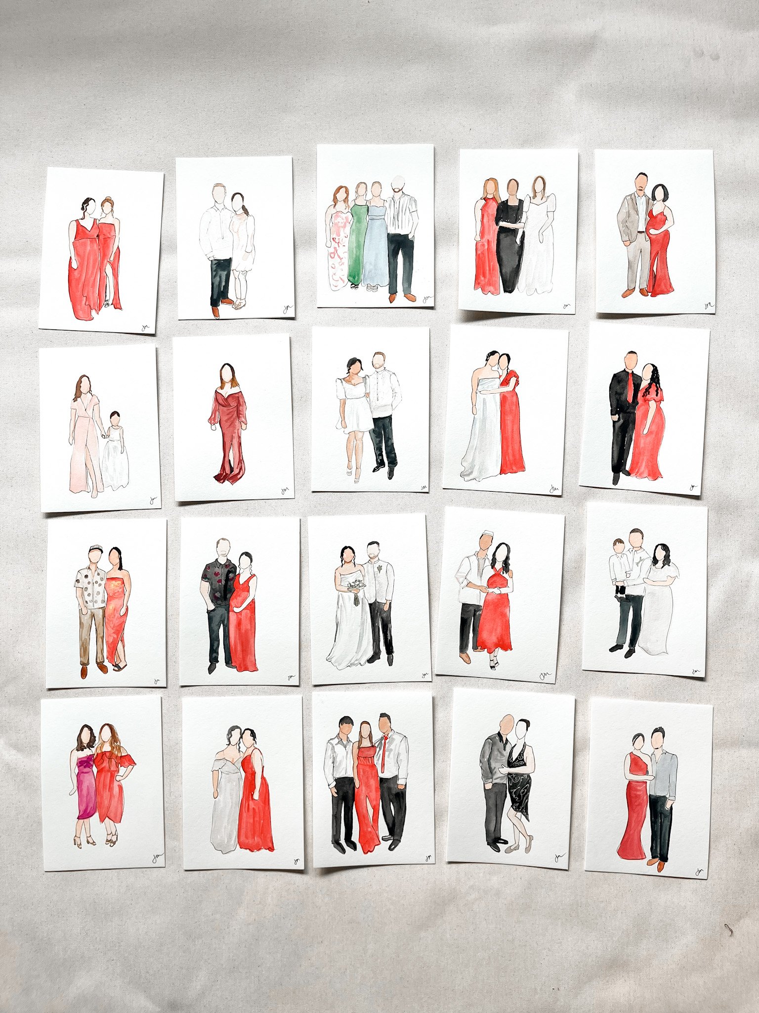 watercolor guest portraits in oregon hand painted guest paintings favors for your guests