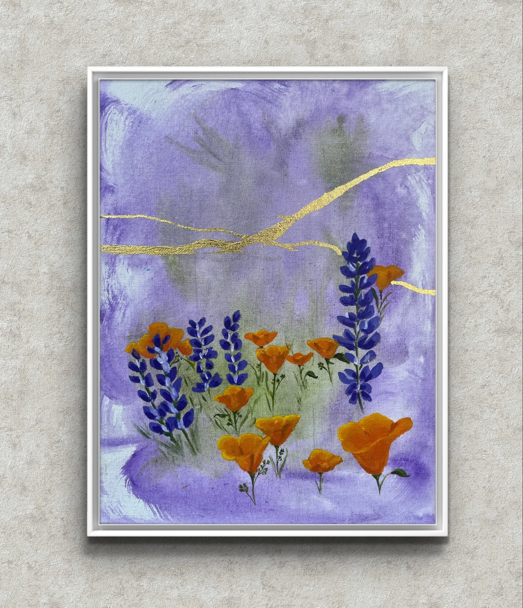 Lupines and Poppies 9” x 12”