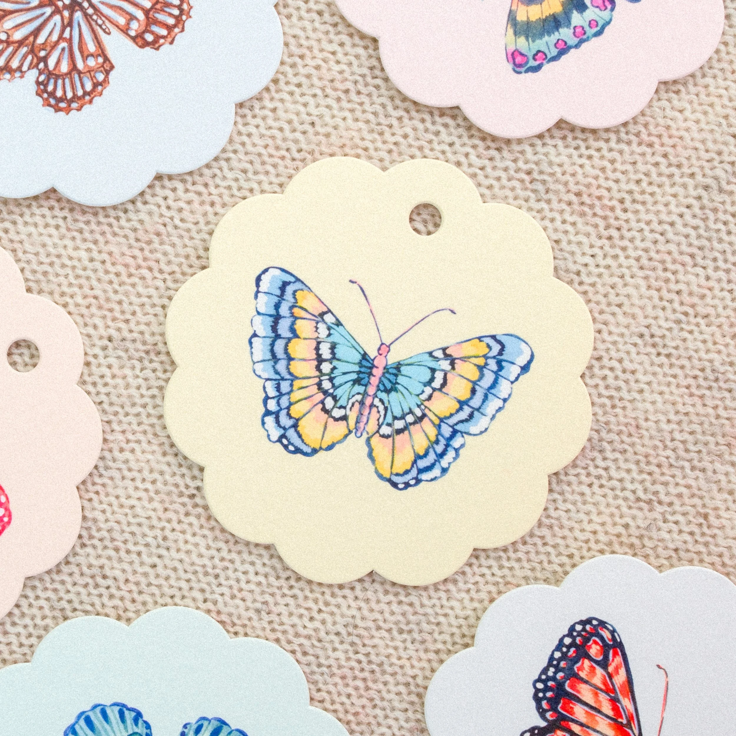 Easter Butterfly Scallop Gift Tags