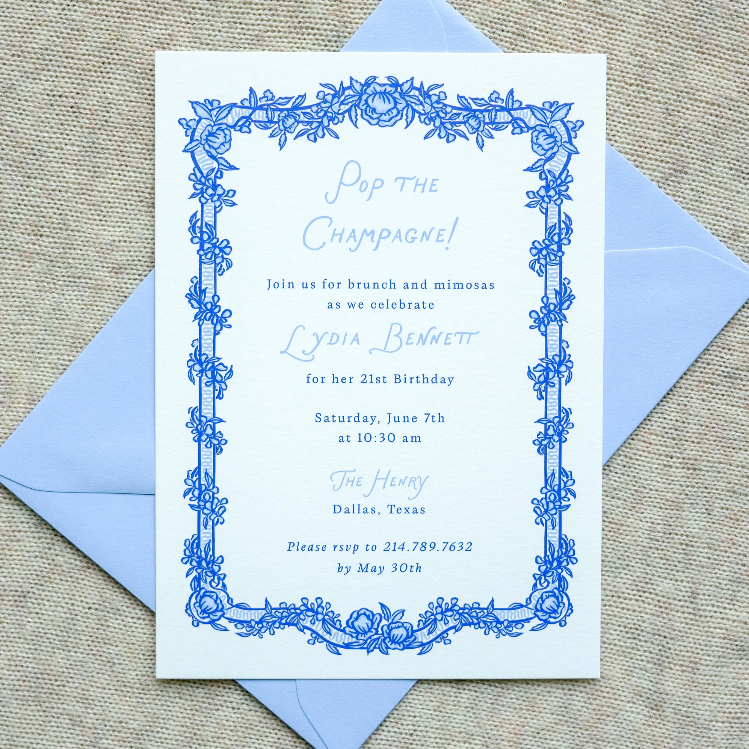 Floral Mirror Invitation