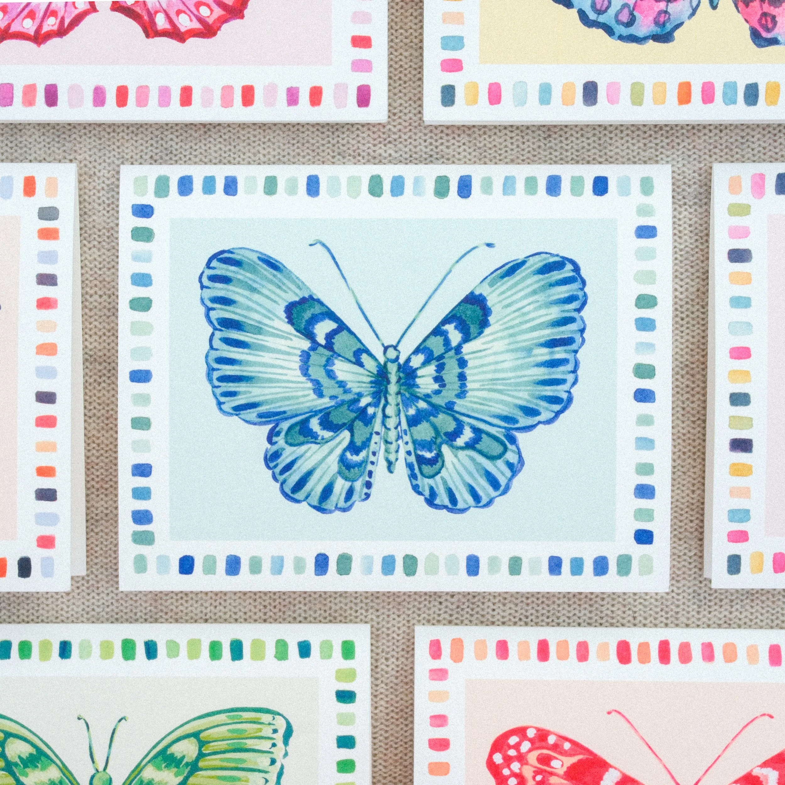 Aqua Butterfly Stationery Set