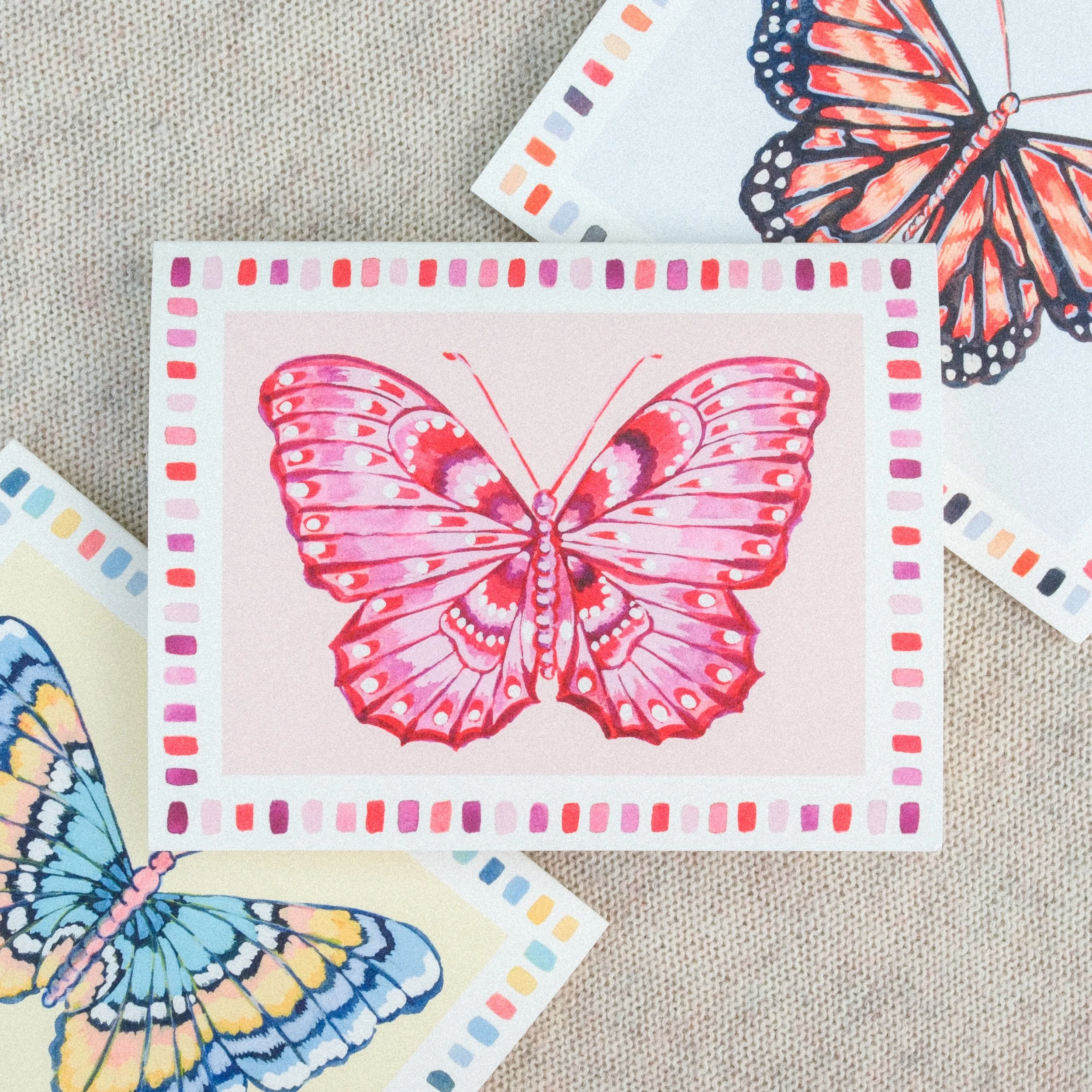 Cherry Lilac Butterfly Stationery Set