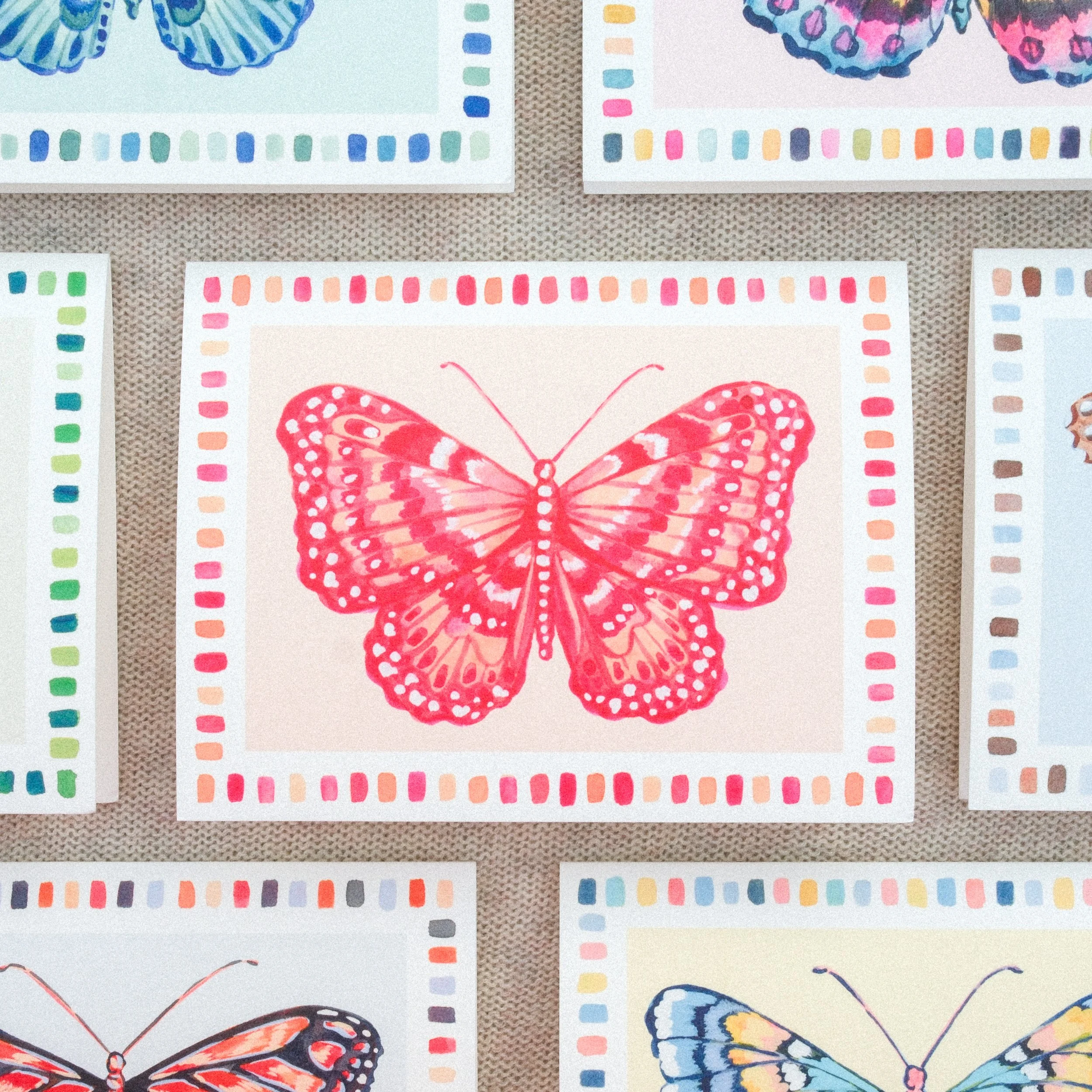 Sunset Butterfly Stationery Set
