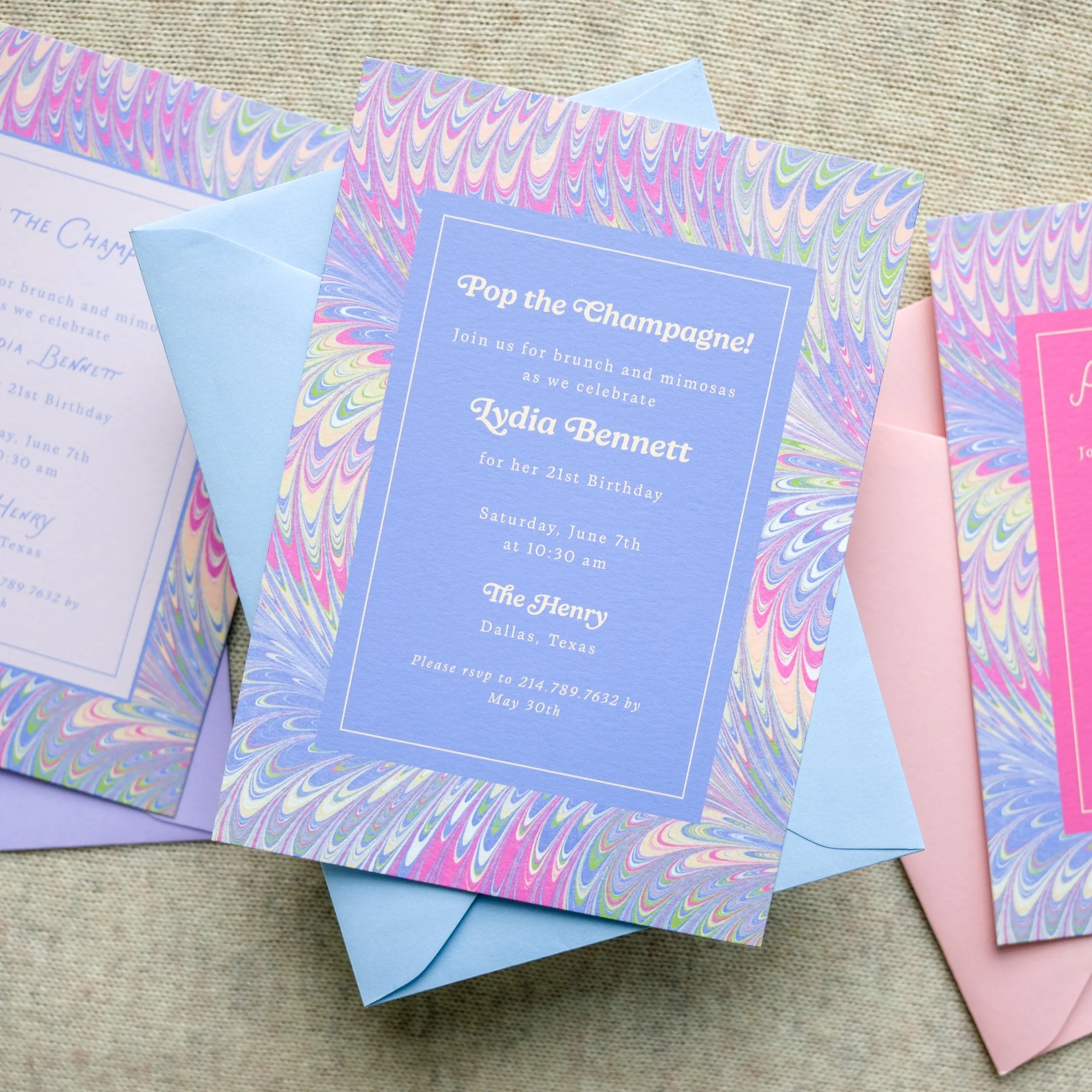 Lavender Haze Marble Invitation