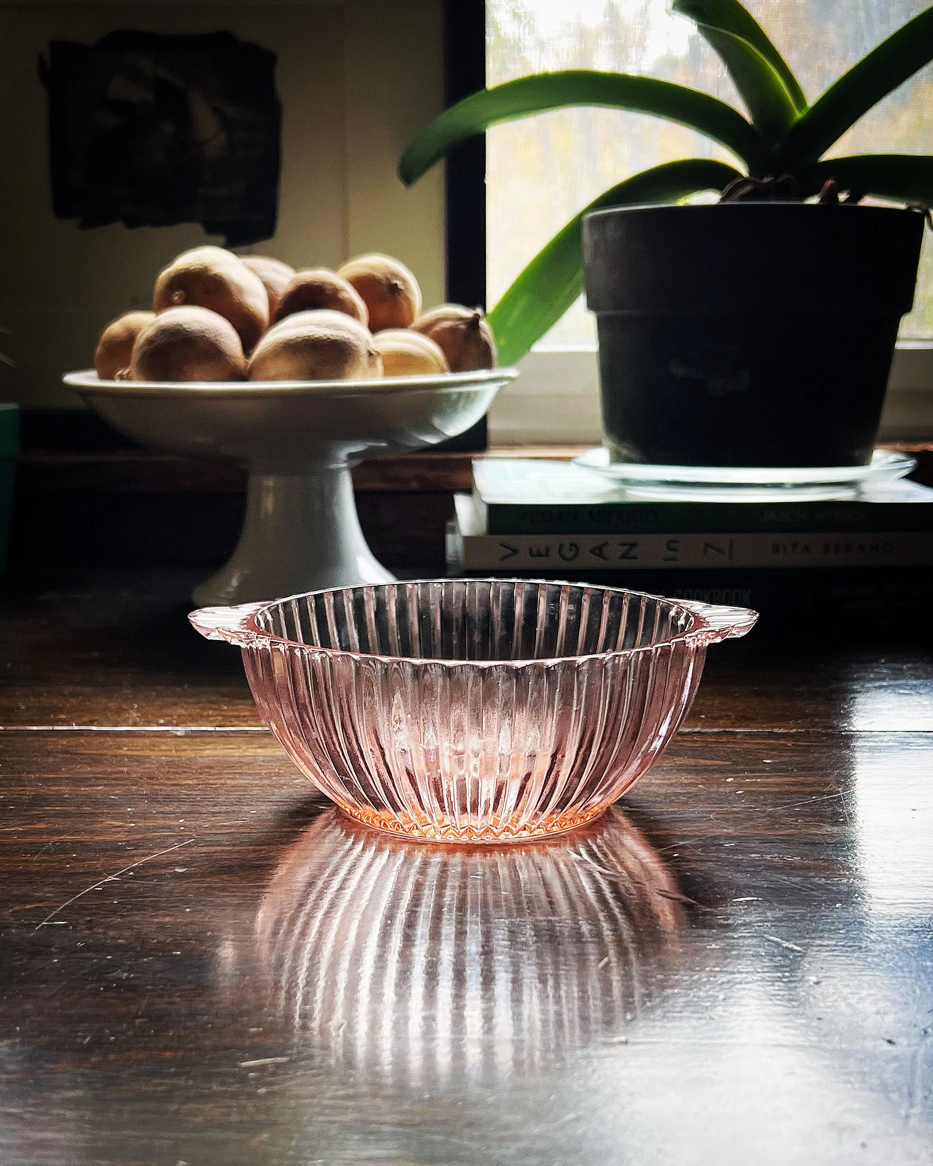 Anchor Hocking Glass Co., Set of 12 Cereal Bowls, "Queen Mary" Design, Pink Depression Glass