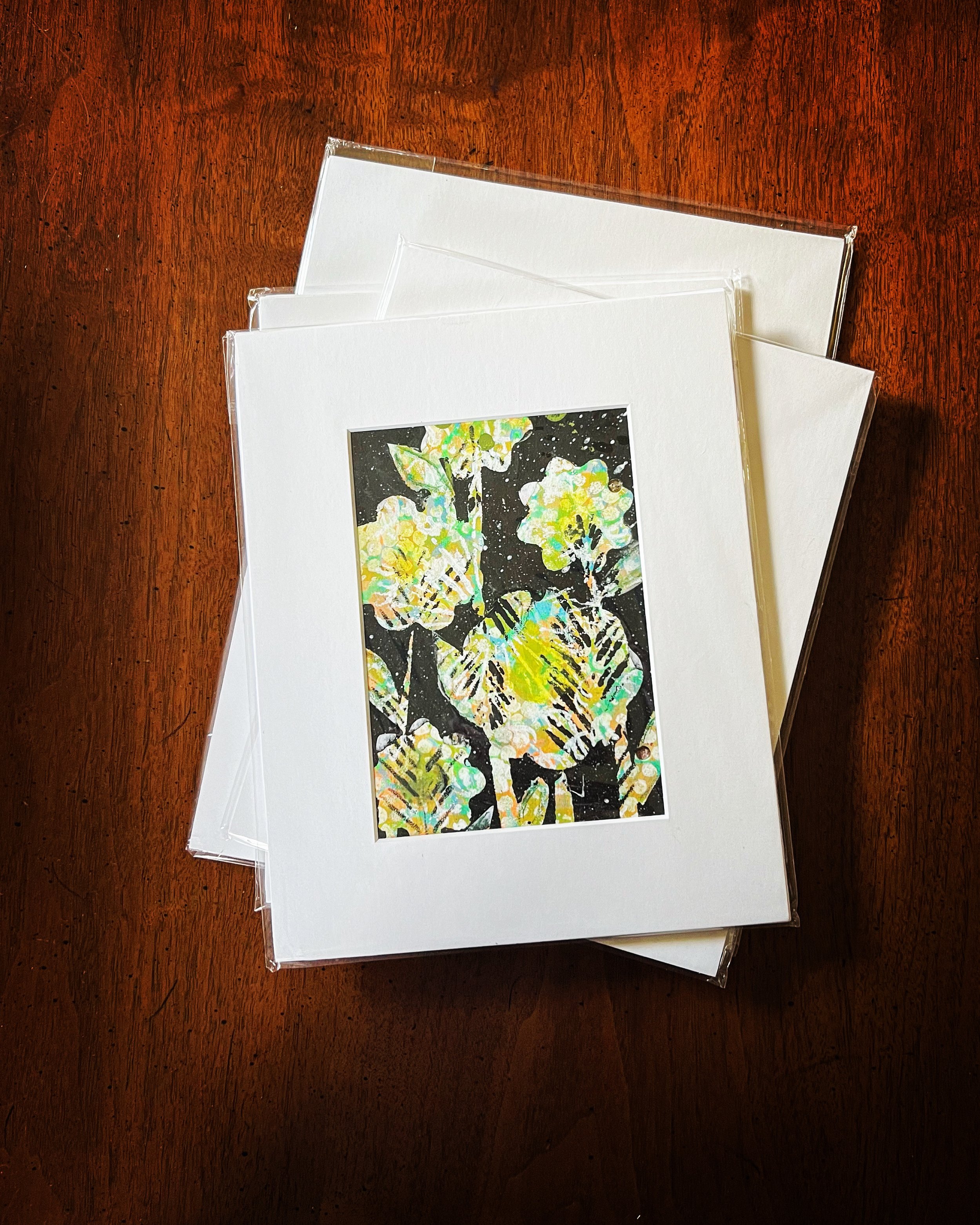 A Unique Monotype Art Piece by Sandra Darby Galka, framed