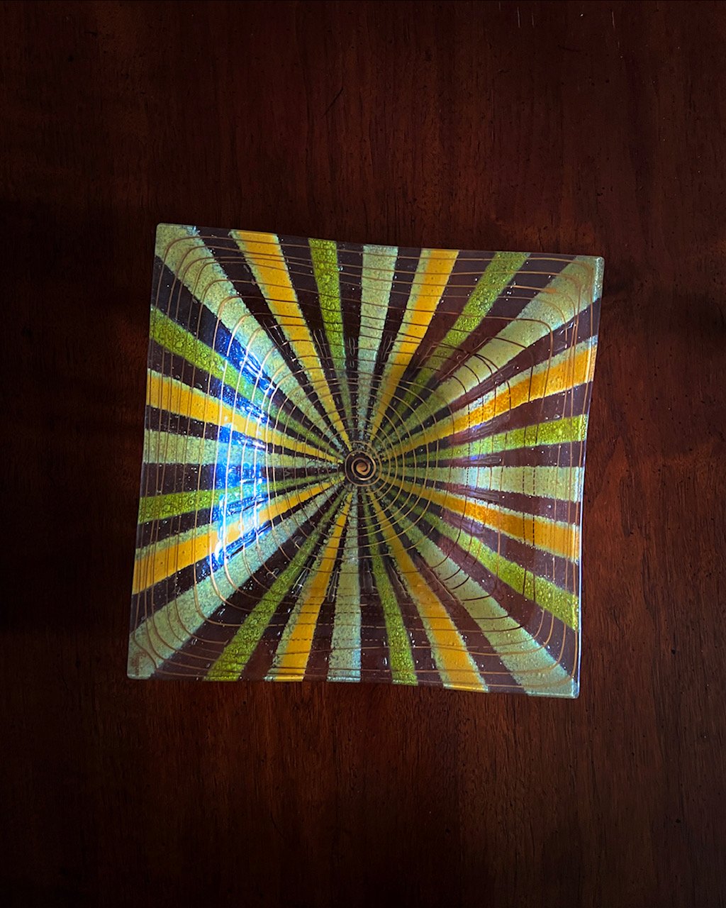 1960's Iconic Fused Glass Plate by Michael and Frances Higgins
