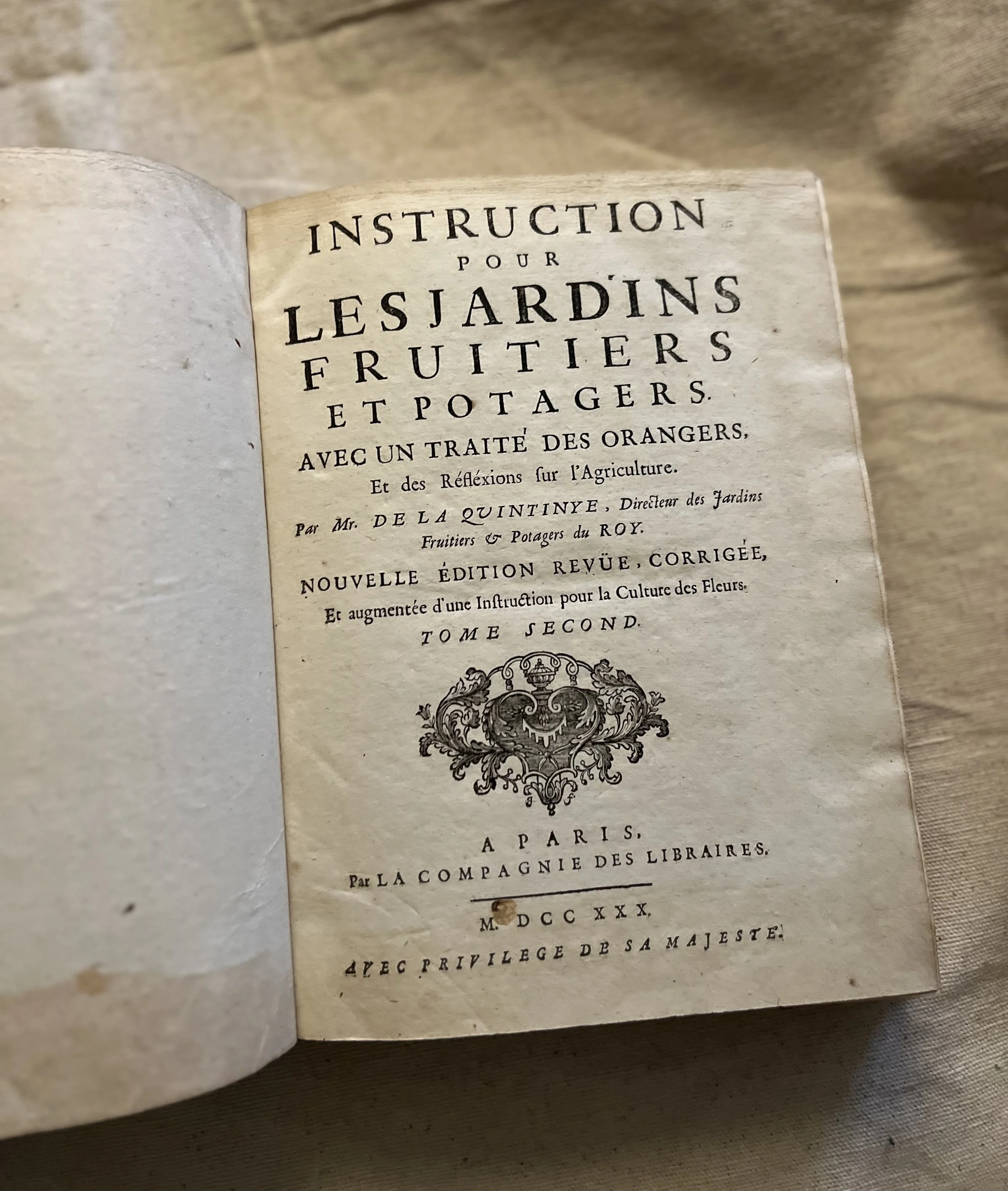 18th Century French Books (2 Vol.) by The Royal Gardener M. De La Quintinye