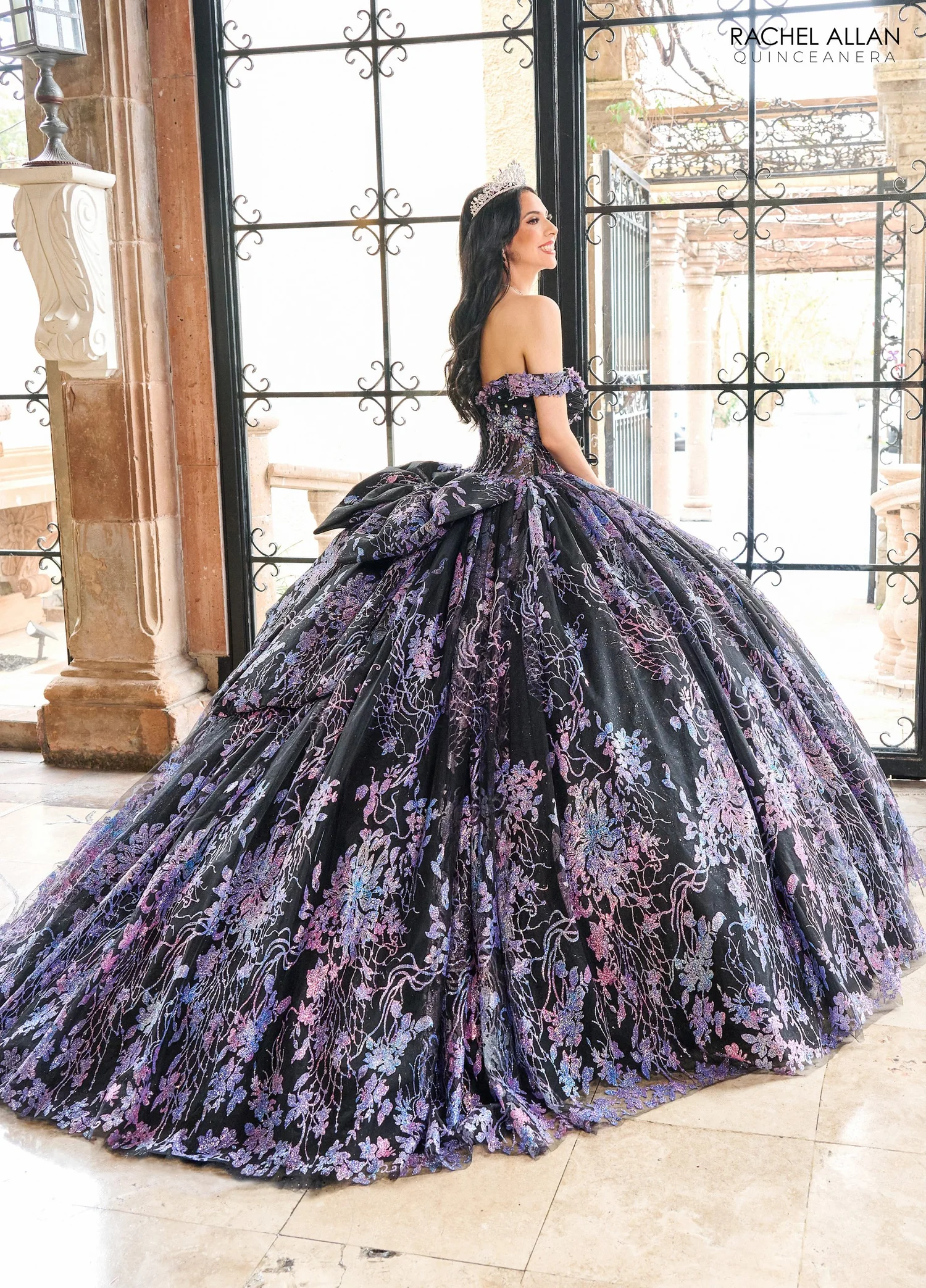 formal dresses to wear to a quinceanera Long Ball Gown Glitter Applique Quinceanera Dress