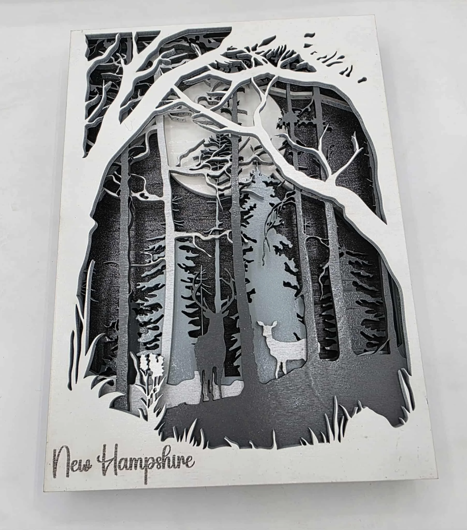 New Hampshire Night Forest Scene Sign