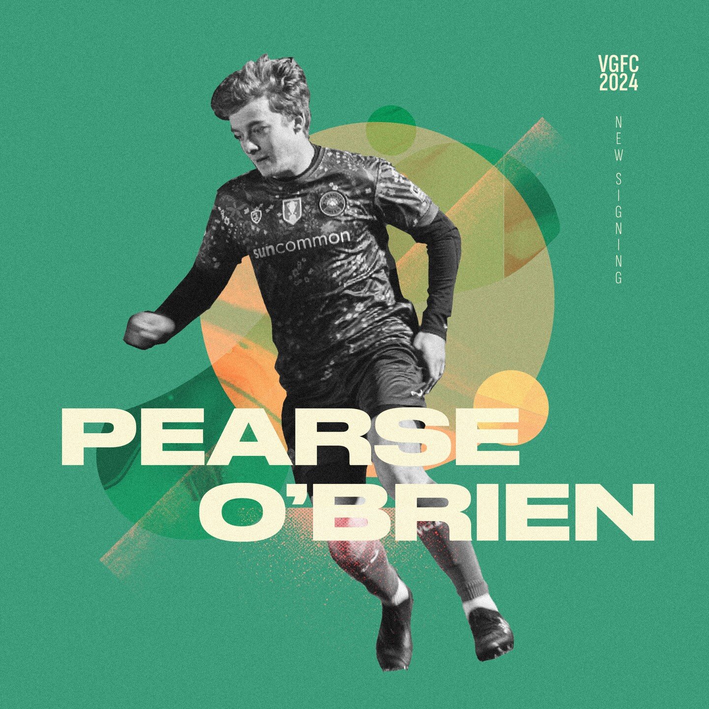 &quot;The day being clear, the sky being bright
/ He came up on the left like a streak of light&quot; Pogues lyric or apt description of this fella's game vs. Lex last week? Thanks and praises, we have Pearse O'Brien. Welcome to Vermont Green! #VGFC 