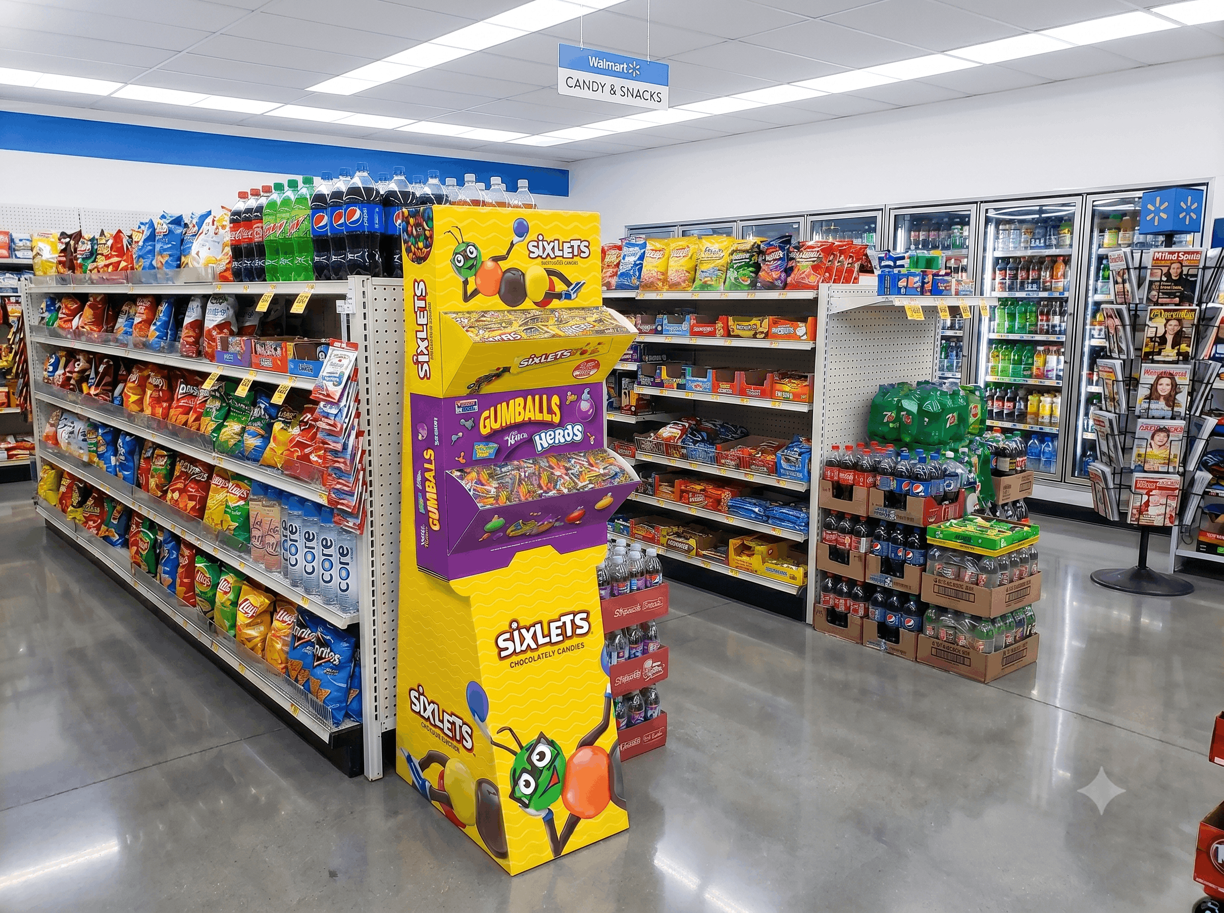 Sixlets Candy End Cap