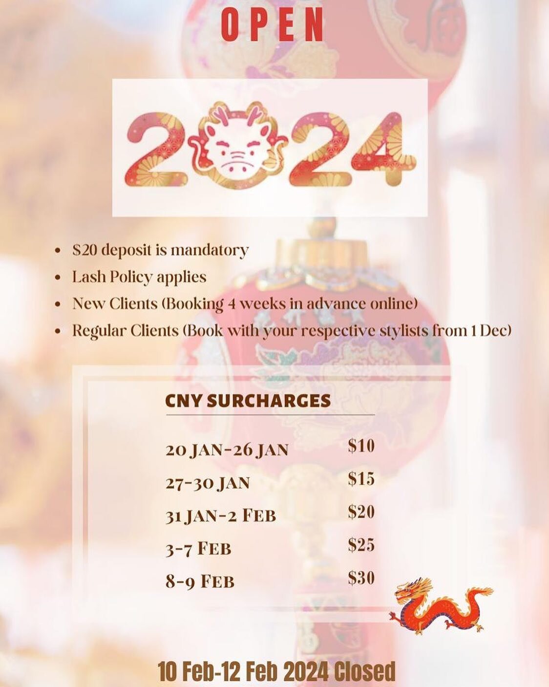 CNY Booking OPEN 2014
