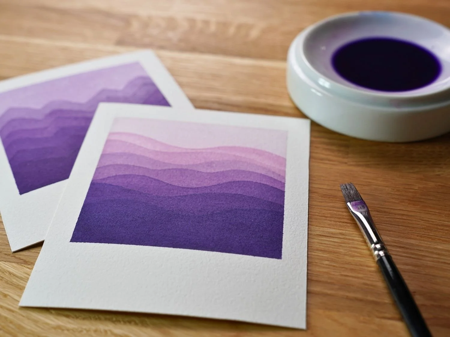 Watercolour gradient study created during Fundamentals of Watercolour in-person workshop.