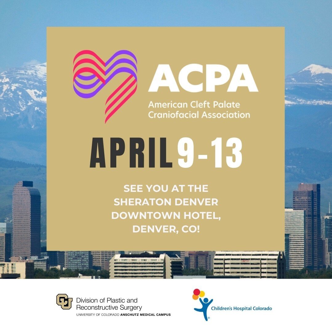 We have a large crew attending and presenting at the American Cleft Palate Craniofacial Association's 2024 Annual Meeting in Denver, CO. We can't wait to see and hear from other leaders dedicated to cleft and craniofacial care and improved patient ou