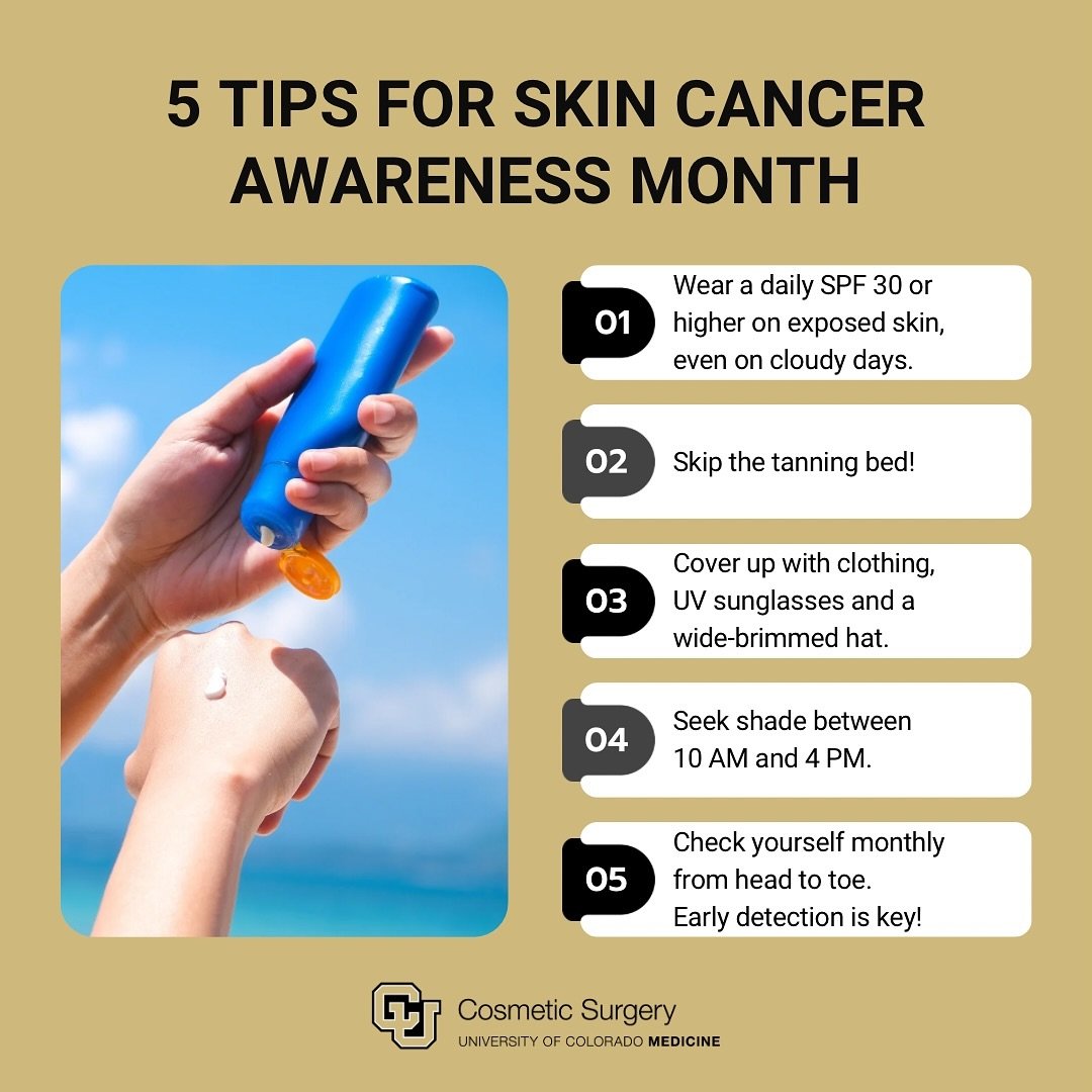 May is Skin Cancer Awareness Month. Skin cancer is the most common cancer in the United States, with around 9,500 people diagnosed every day. Colorado has one of the highest skin cancer rates due to the abundance of sun and high altitudes. 

While we