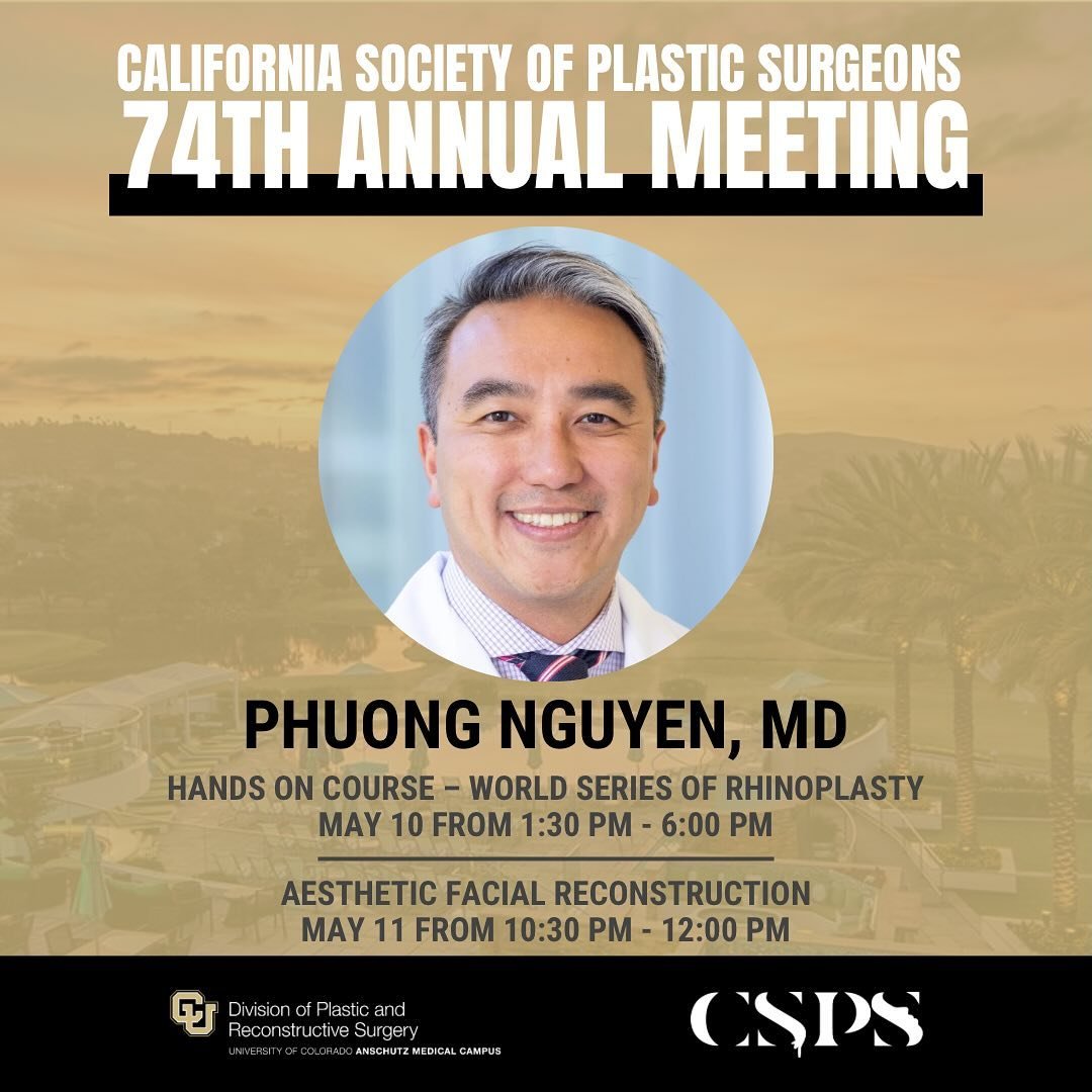 Phuong Nguyen, MD, is going to knock it out of the park at the CSPS 74th Annual Meeting as a faculty member leading the World Series of Rhinoplasty hands-on course and as a panelist discussing Aesthetic Facial Reconstruction. He is also starring as t