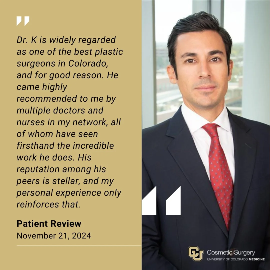 Thank you to this happy patient for leaving such a thoughtful and thorough review for Chris Kaoutzanis, MD, and Ashley Leestma, MPAS, MS! Read the full review below:⁠
⁠
"Dr. Christopher Kaoutzanis (Dr. K) is nothing short of exceptional, and I c