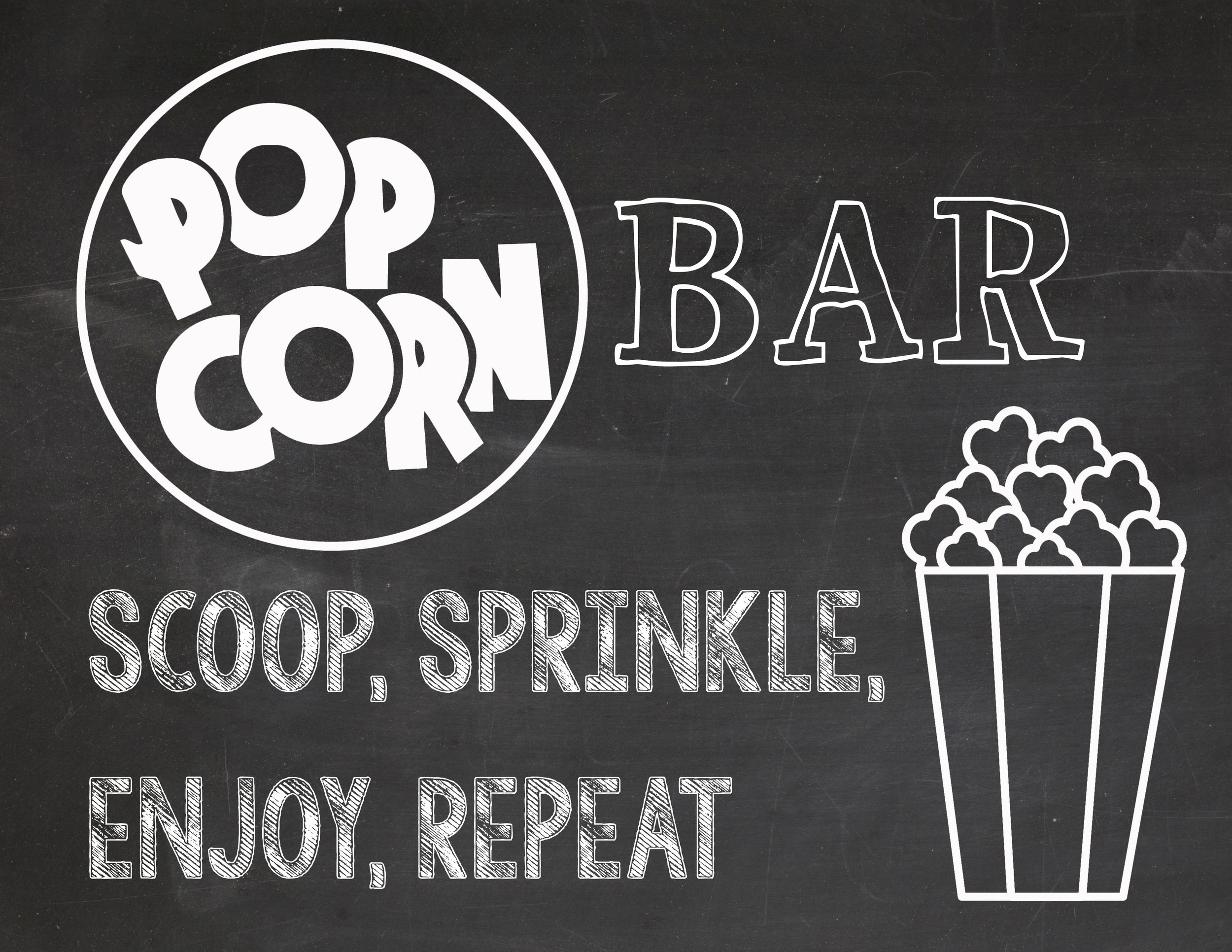 FREE printable DIY popcorn bar signs — Popcorn Genius