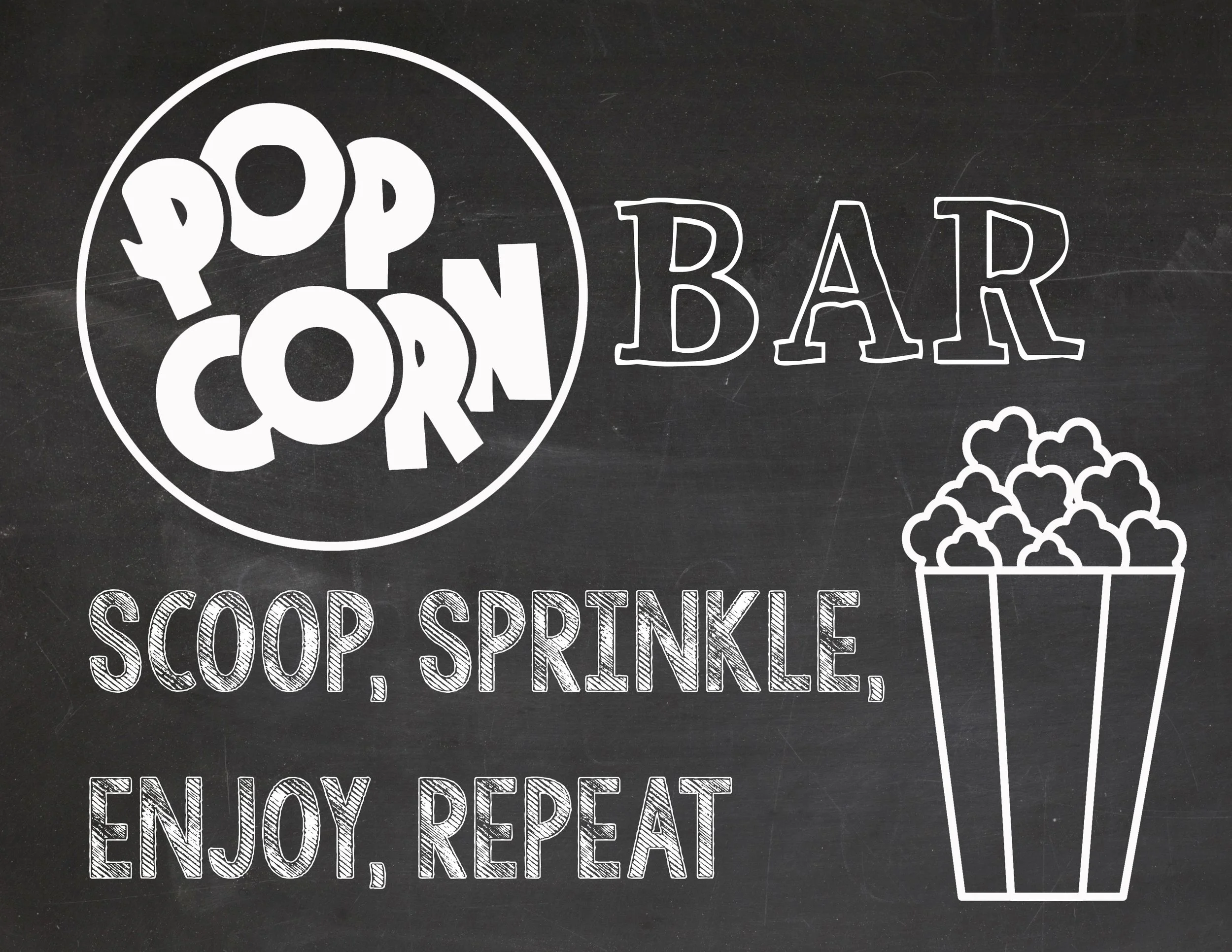 Popcorn Bar Sign Free Printable At Kellie Jackson Blog