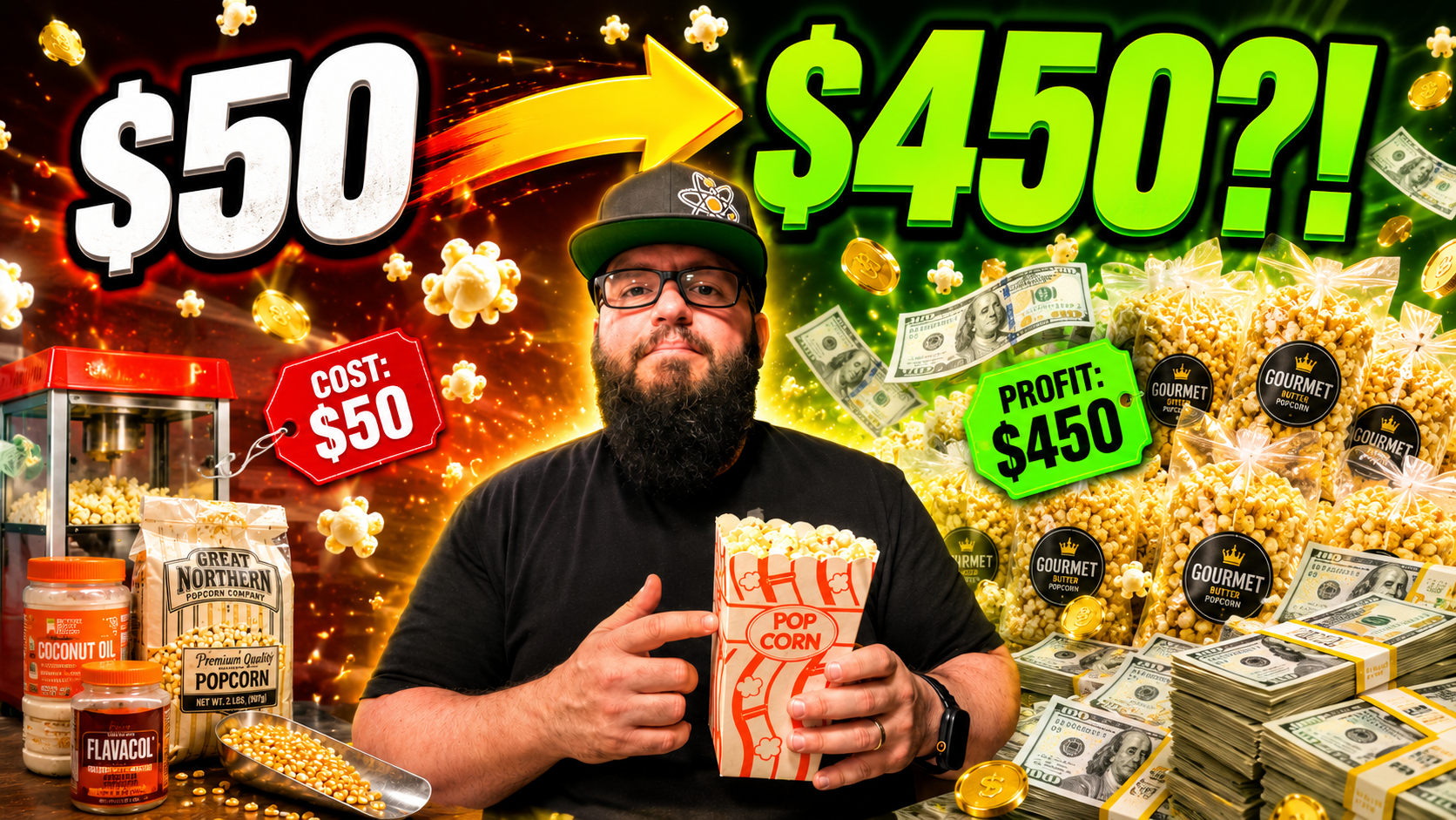 How I Turned $50 Worth of Popcorn Into $450 | Popcorn Business Guide