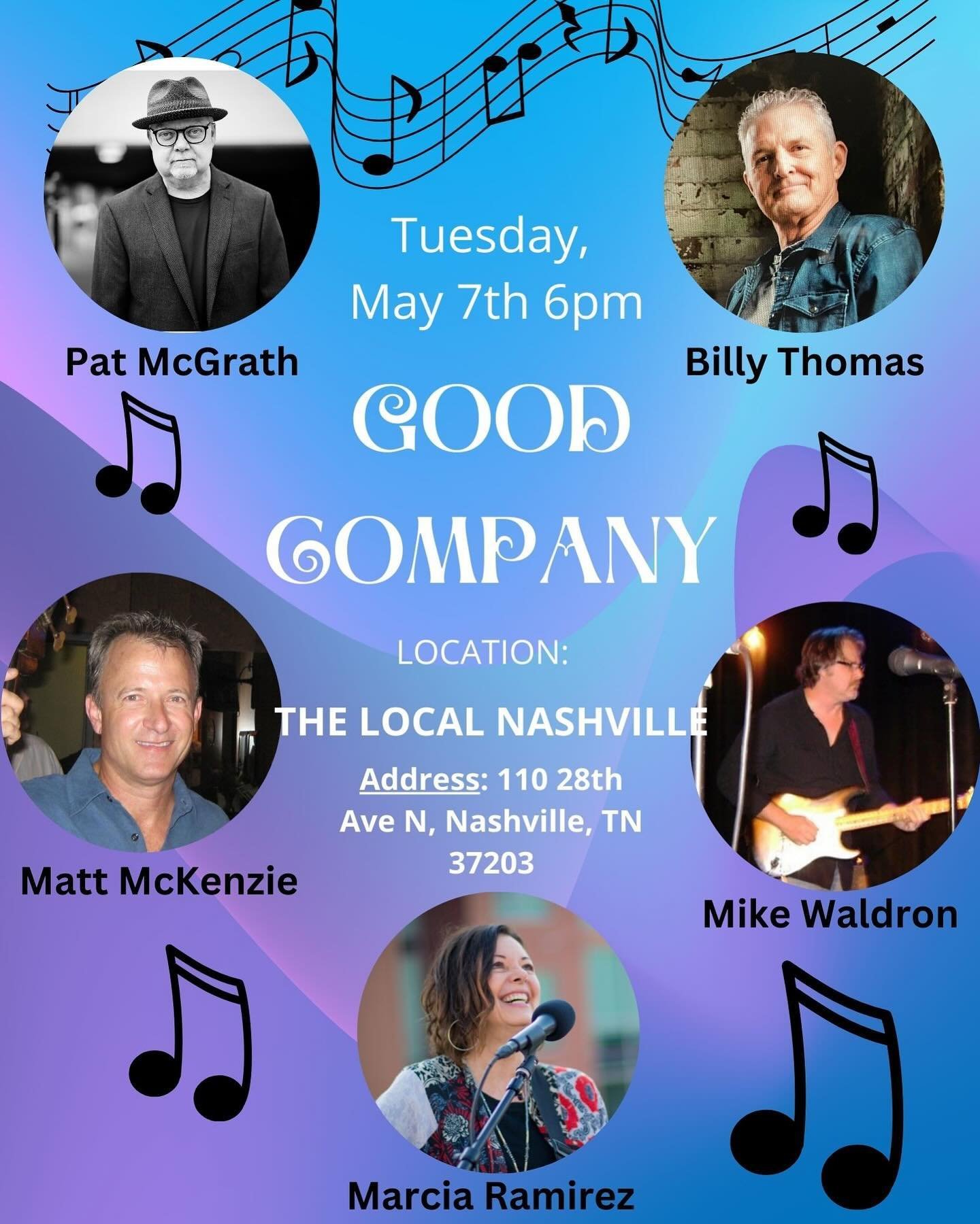 We&rsquo;ve been jamming for a while and decided we are finally ready to take it public! Come out and hear our new band, &ldquo;Good Company&rdquo;. These boys are mighty musicians, singers and writers&hellip; I&rsquo;m just hanging on for dear life 