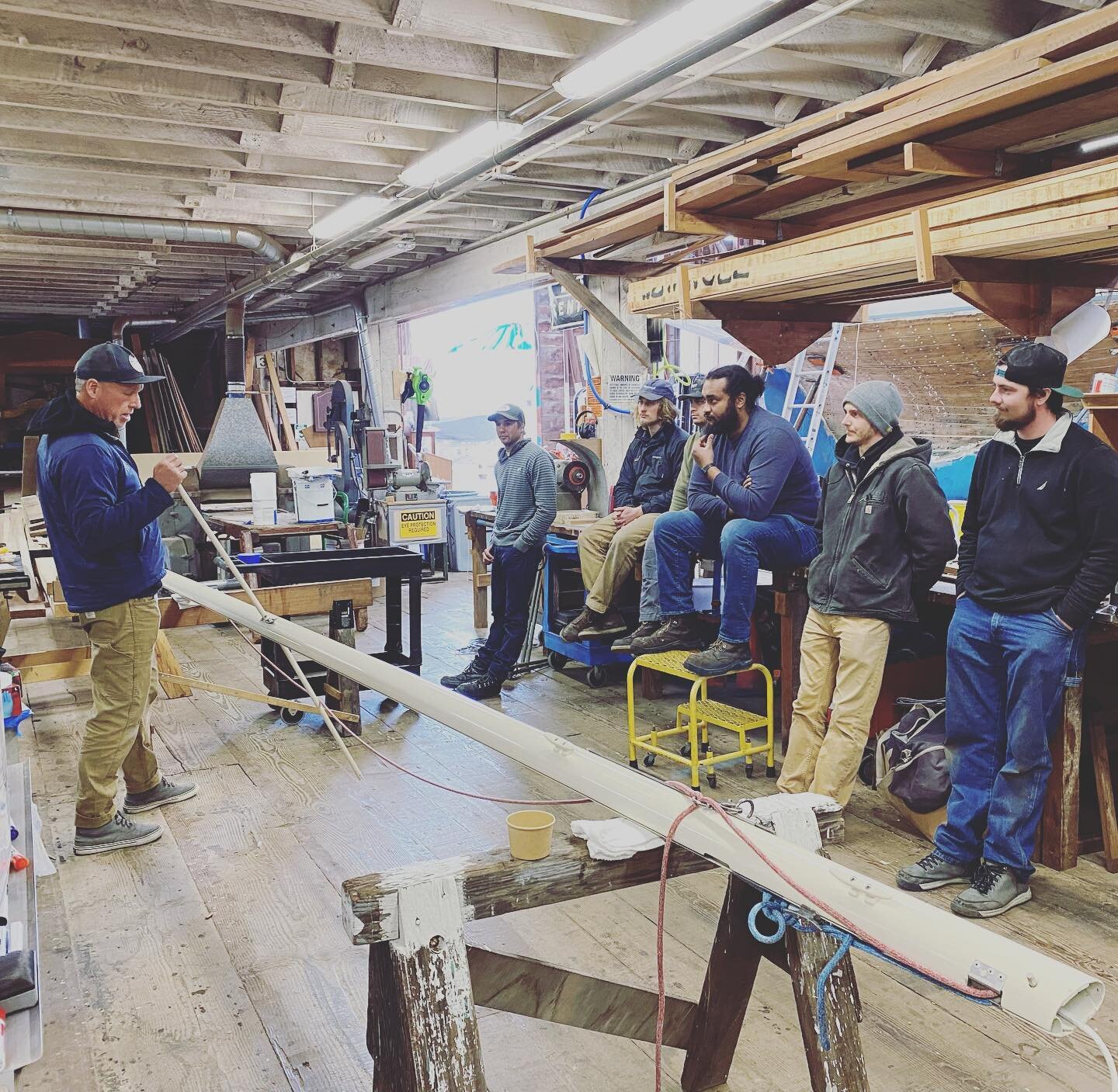 Our apprentices are enjoying working with master rigger Jason from Argo rigging this week.  Know any young people looking for a fulfilling hands-on creative career? Considering working in the marine industry? Check out our #Boatworks101 paid apprenti