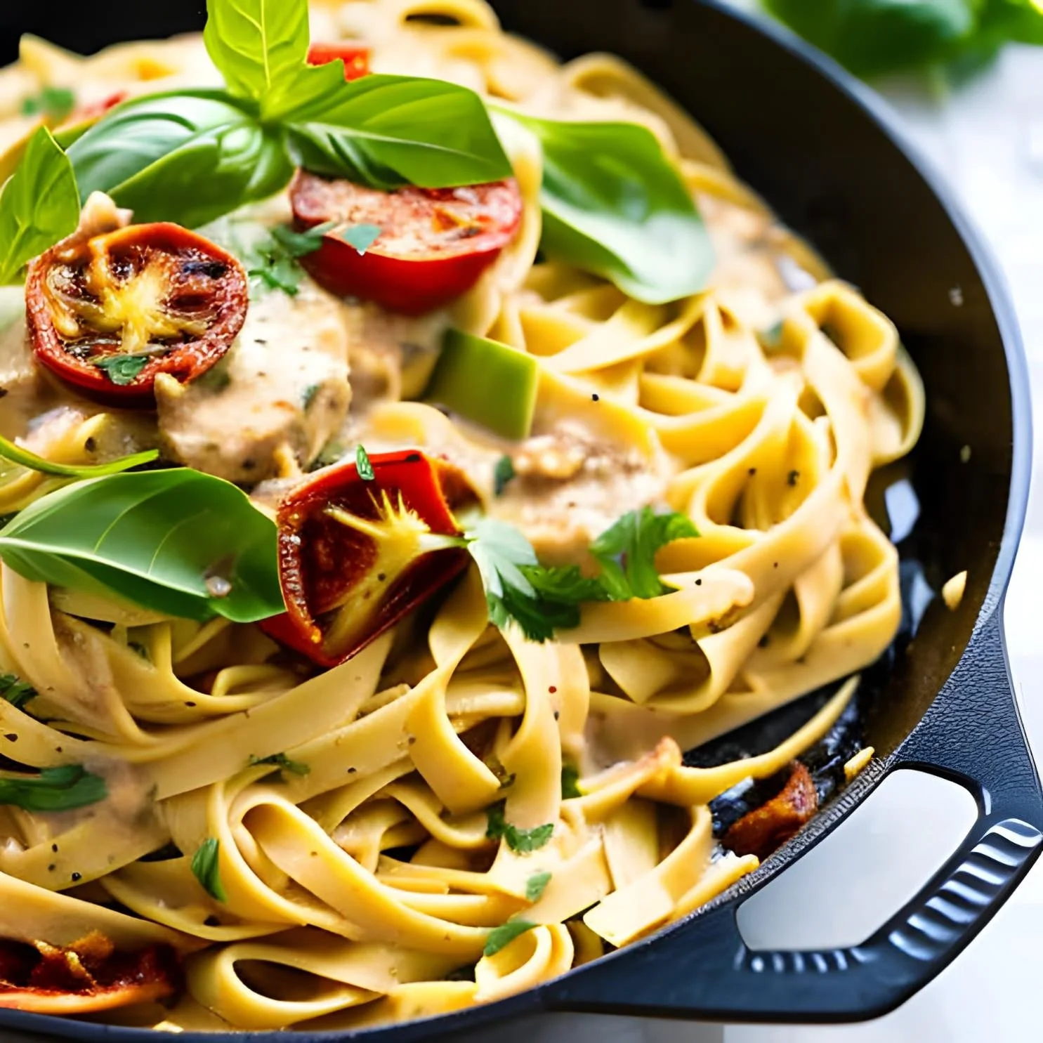 SunDried Tomato Alfredo Sauce with Artichokes and Roasted Garlic