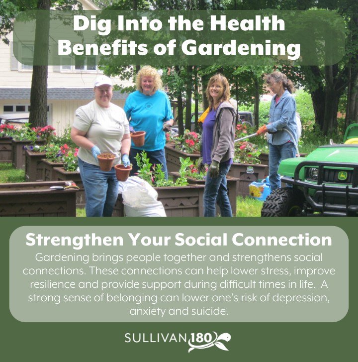 𝗠𝗮𝘆 𝗶𝘀 𝗠𝗲𝗻𝘁𝗮𝗹 𝗛𝗲𝗮𝗹𝘁𝗵 𝗔𝘄𝗮𝗿𝗲𝗻𝗲𝘀𝘀 𝗠𝗼𝗻𝘁𝗵!

Did you know gardening can strengthen your social connection? 

Gardening brings people together and strengthens social connections.  Gardening can help lower stress, improve resil