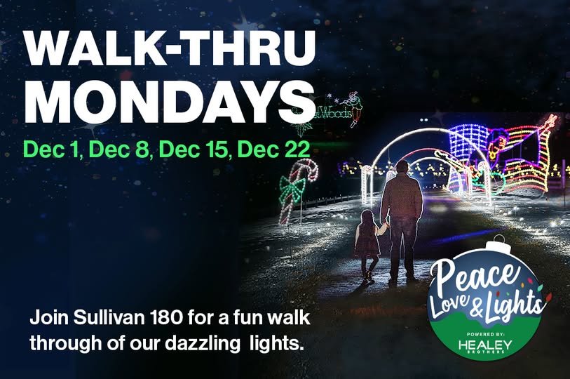 🎄𝐋𝐚𝐬𝐭 𝐂𝐡𝐚𝐧𝐜𝐞 𝐟𝐨𝐫 𝗣𝗲𝗮𝗰𝗲, 𝗟𝗼𝘃𝗲 &amp; 𝗟𝗶𝗴𝗵𝘁𝘀: 𝗪𝗮𝗹𝗸-𝗧𝗵𝗿𝘂 𝗠𝗼𝗻𝗱𝗮𝘆𝘀 𝐚𝐭 @bethelwoodscenter!

❄️𝐓𝐎𝐍𝐈𝐆𝐇𝐓 𝐢𝐬 𝐇𝐨𝐥𝐢𝐝𝐚𝐲 𝐒𝐩𝐢𝐫𝐢𝐭 𝐍𝐢𝐠𝐡𝐭 at Peace, Love &amp; Lights! Join the Sullivan 180 team an