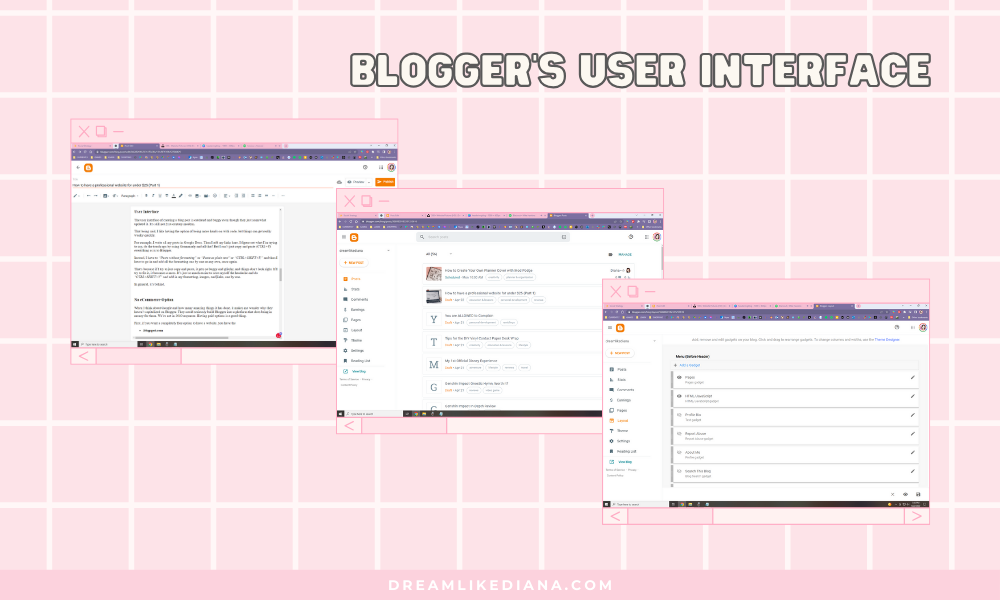 Google Blogger user interface