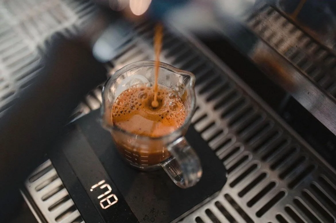 Espresso being prepared at a Viewfinder partner café