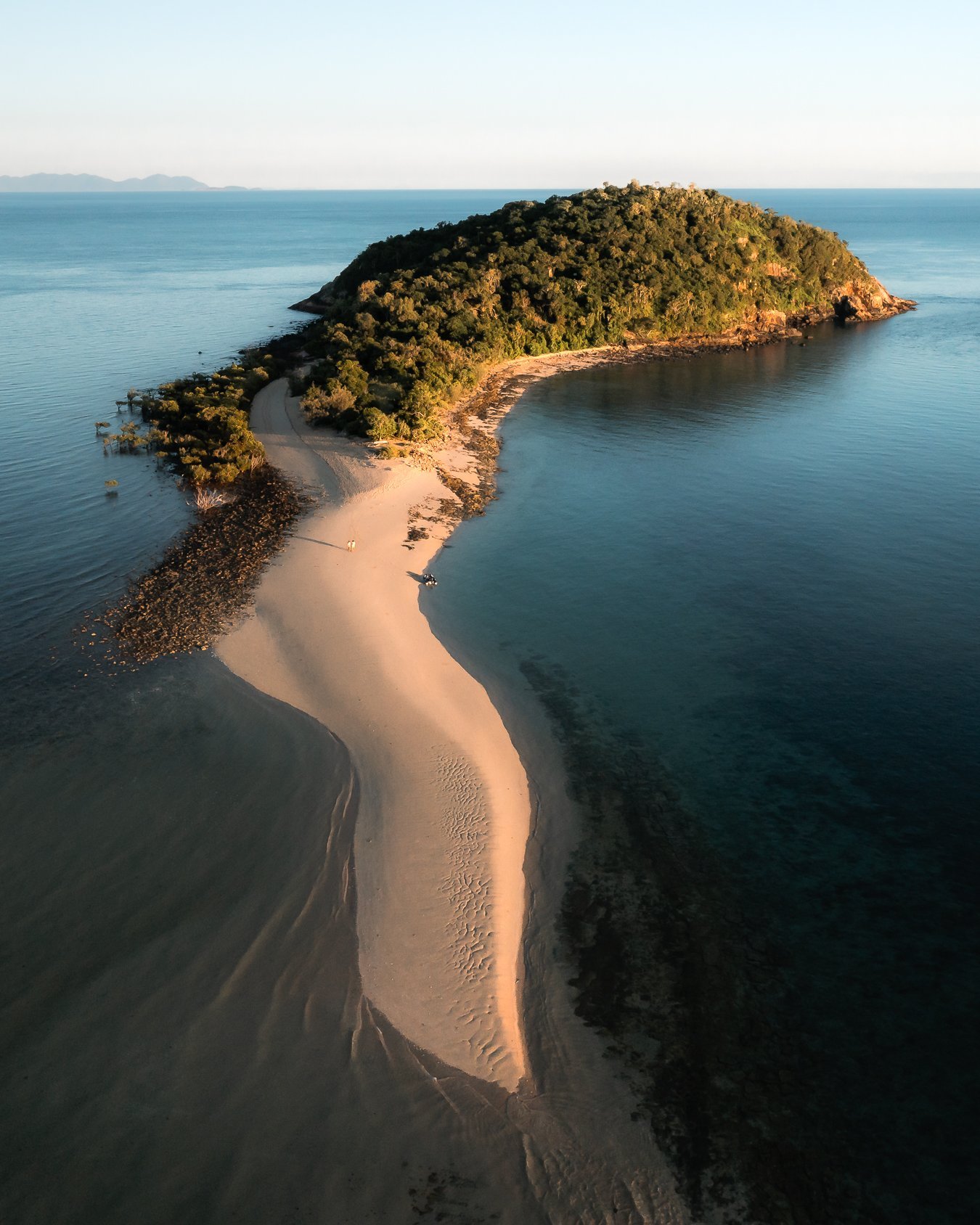 Aerial shot of Langford Island/Reef/Spit. Located nearby are Whitsunday icons Hayman Island resort and Hook Island.