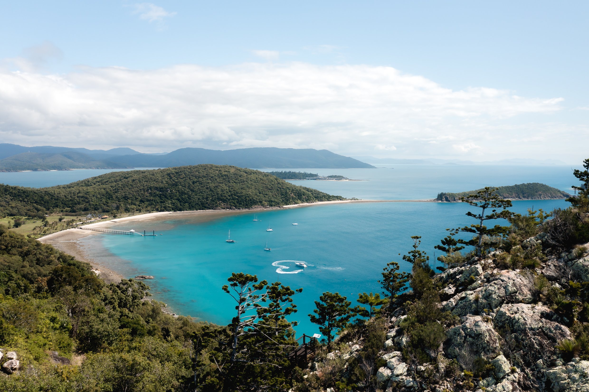 South Molle Island has 6 easy hikes and bike tracks. The island has campgrounds as well.