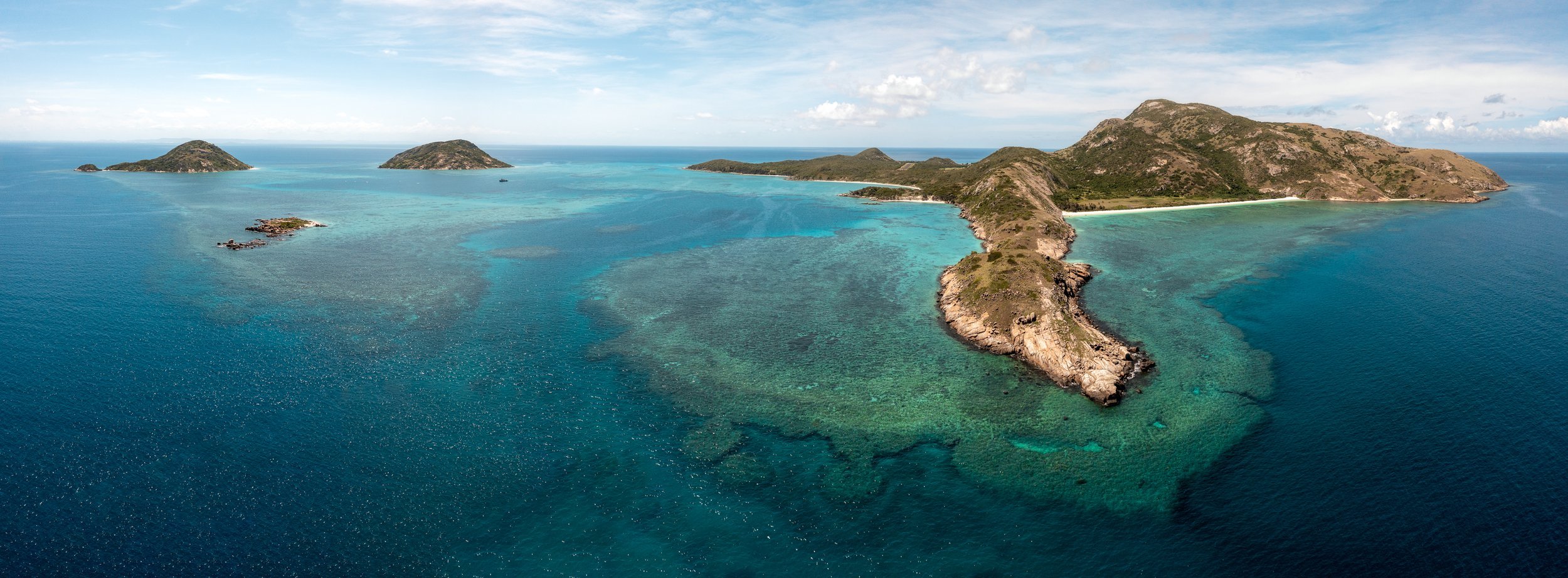 Lizard Island - a stunning 5-star resort 55 miles north of Cooktown. To the left, you can also see Palfrey and South island.