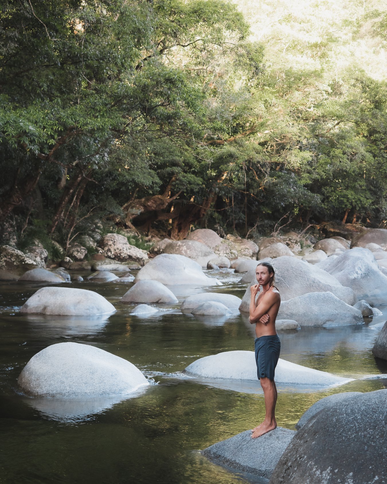 Beautiful Kuku Yalanji country at Mossman Gorge. Here you can explore the pristine waters of the gorge and the lush tropical rainforest.